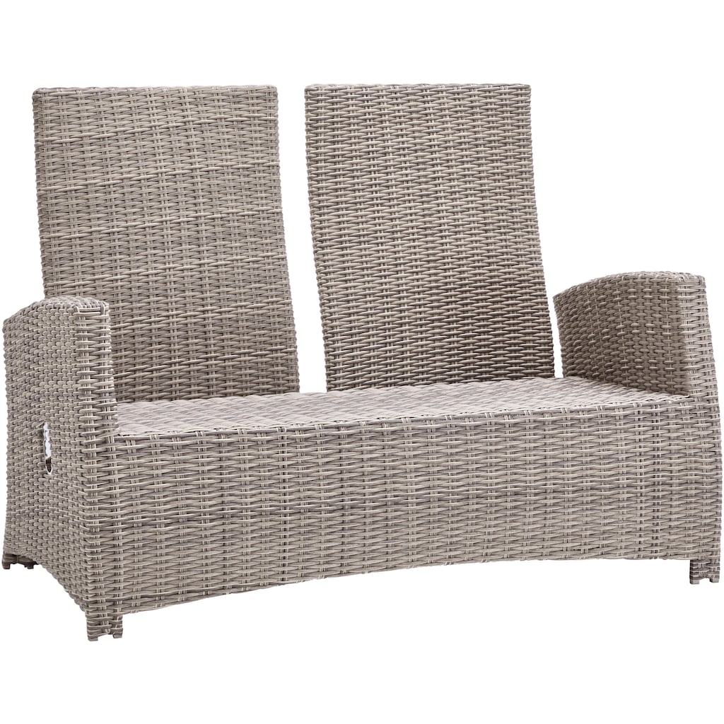 KONIFERA Gartenlounge-Set »Monaco«, (Set, 16 tlg., inkl. Auflagen, Alu, Polyrattan), höhenverstellbarer Tisch 43,5 - 66,5 cm