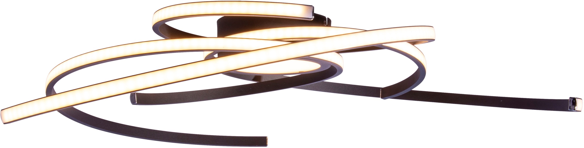 näve LED Deckenleuchte »"RADON" schwarz«, 1 flammig, In 3-Stufen-dimmbar, Lichtfarbe warmweiß, Durchmesser 75cm