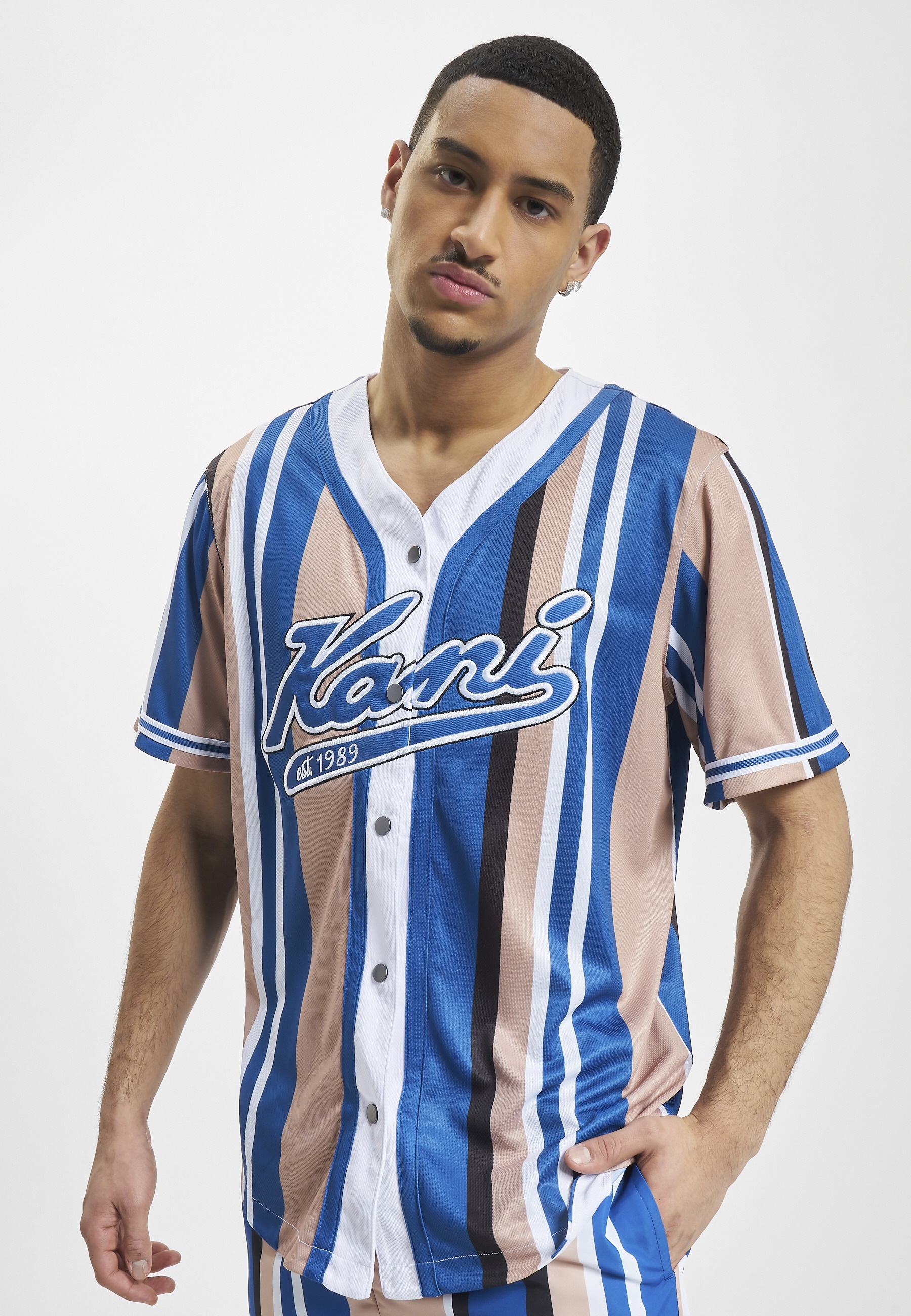 Karl Kani T-Shirt »Karl Kani Herren KM232-010-2 KK Varsity Striped Baseball Shirt« 1 Stk.