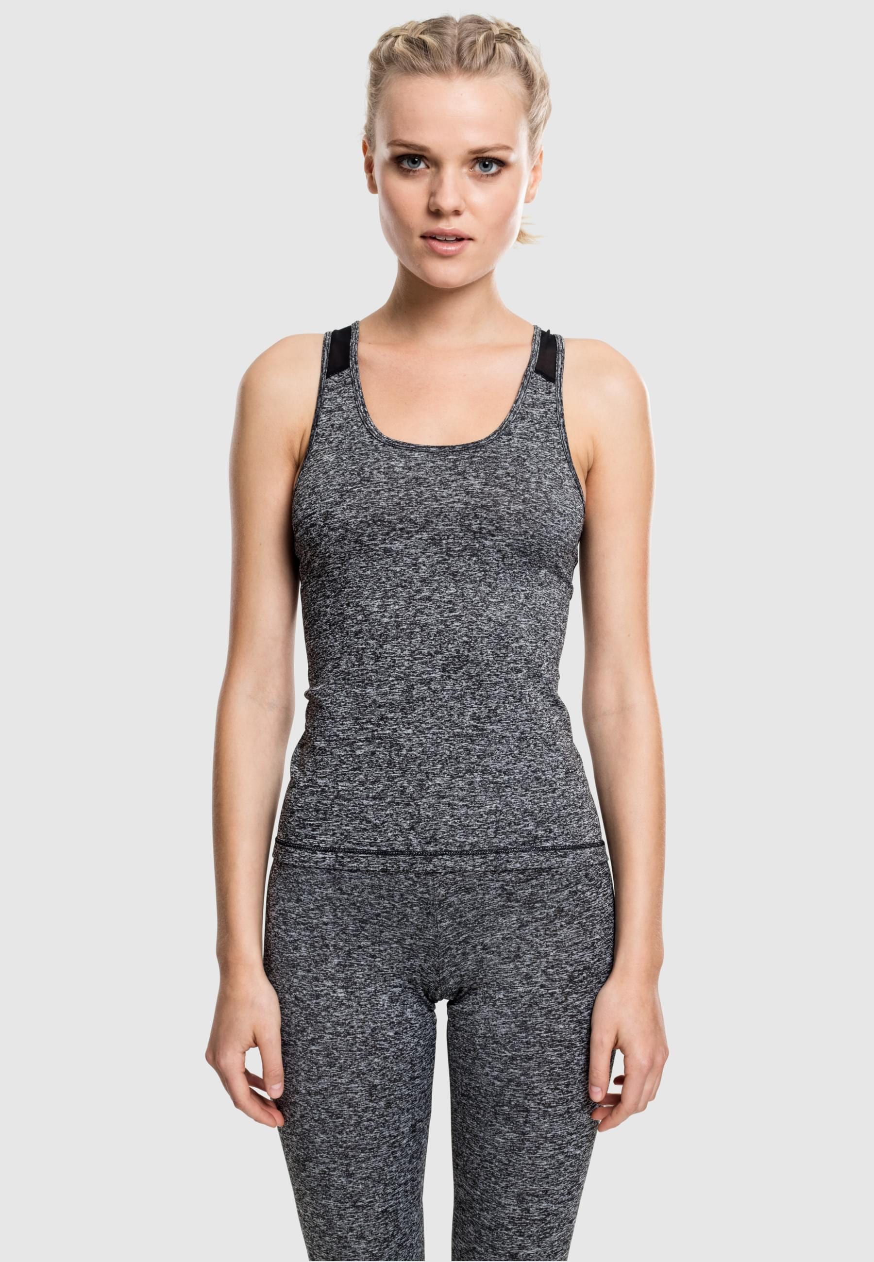 URBAN CLASSICS Muskelshirt »Urban Classics Damen Ladies Active Melange Trainings Top«, (1 tlg.)