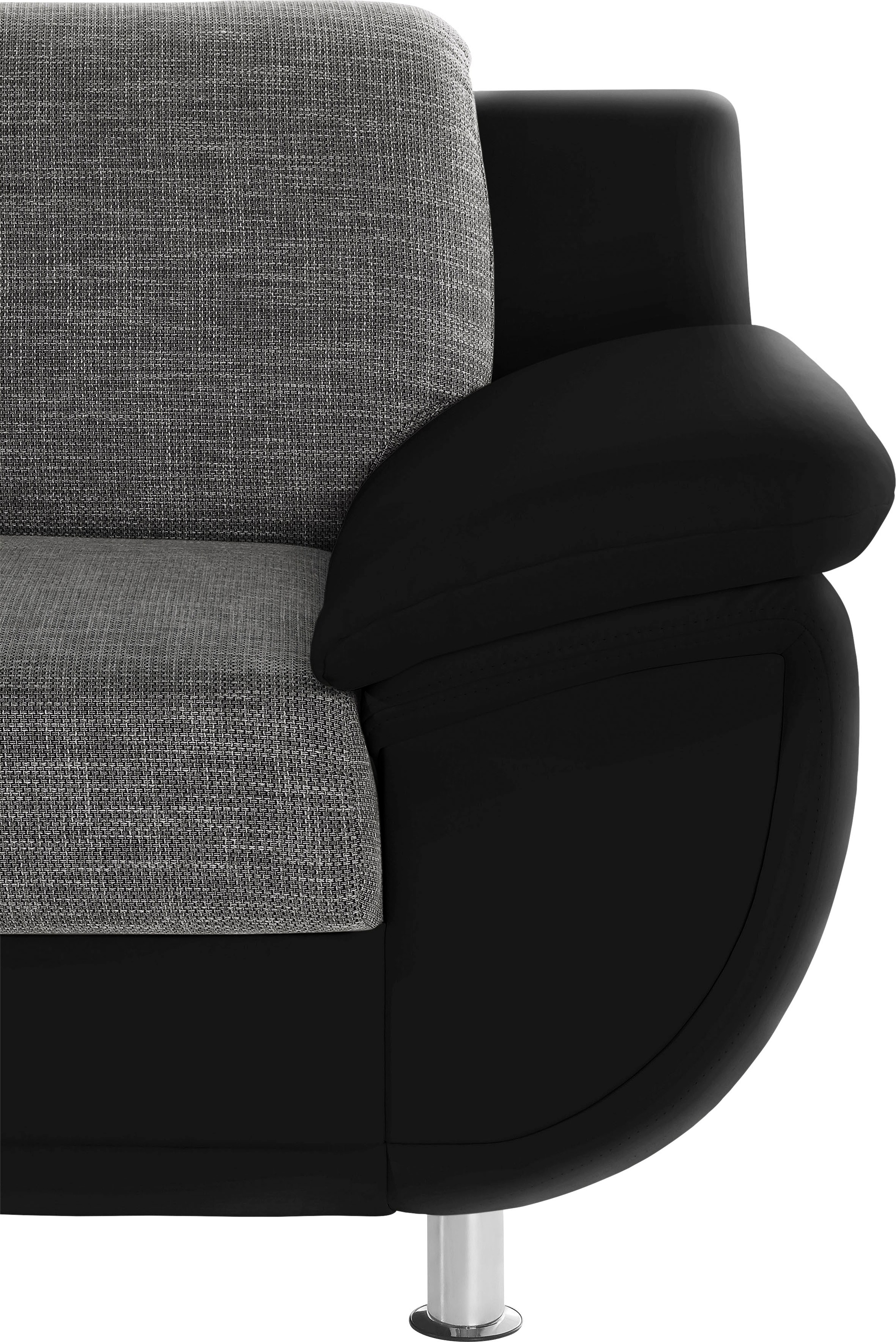 TRENDMANUFAKTUR Ecksofa »Rondo 3, zeitlos und bequem, Materialmix, breite Armlehnen, L-Form«, wahlweise mit Federkern für mehr Komfort, wahlweise mit Bettfunktion
