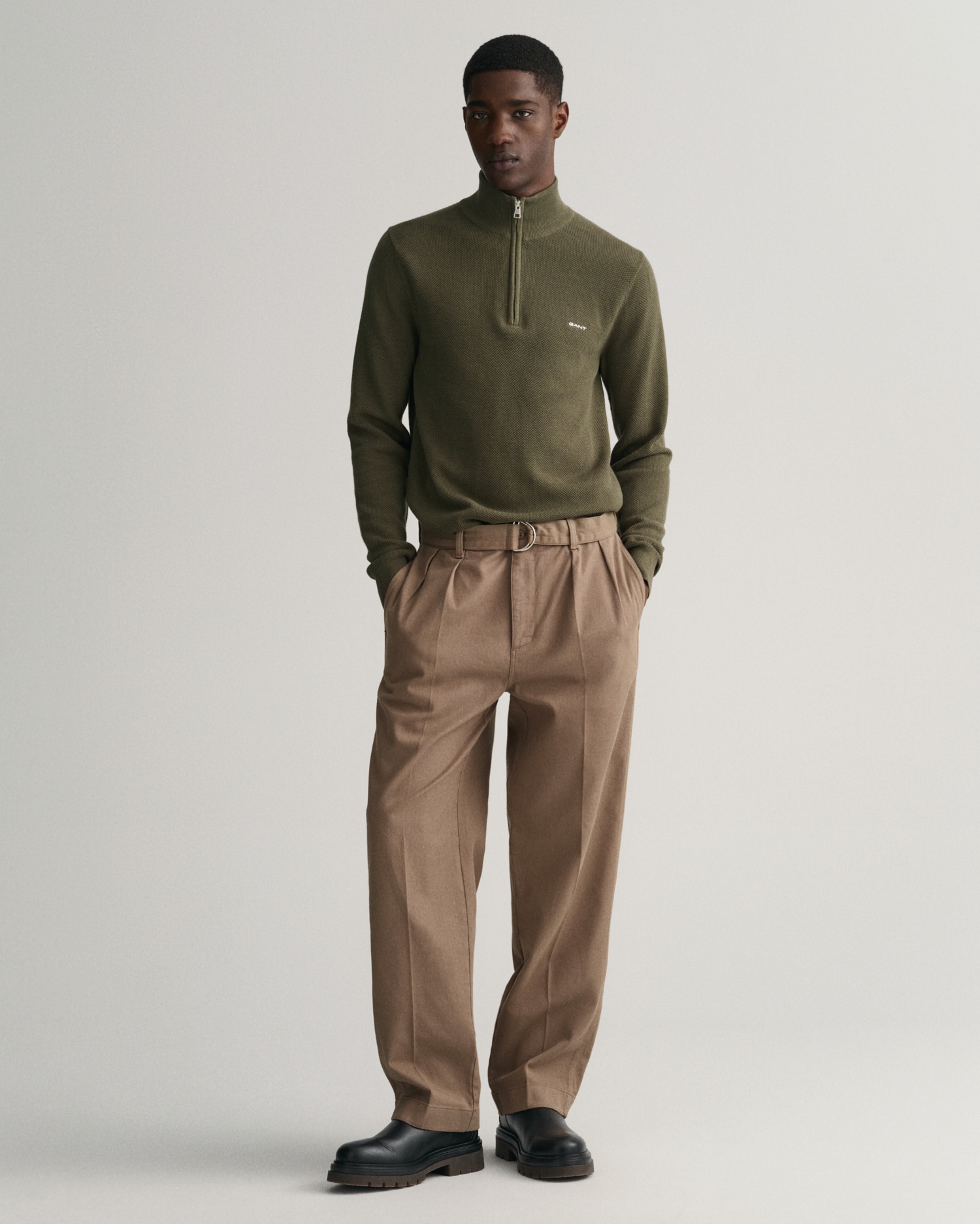 Gant Troyer »COTTON PIQUE HALF ZIP«, mit Piqué-Struktur