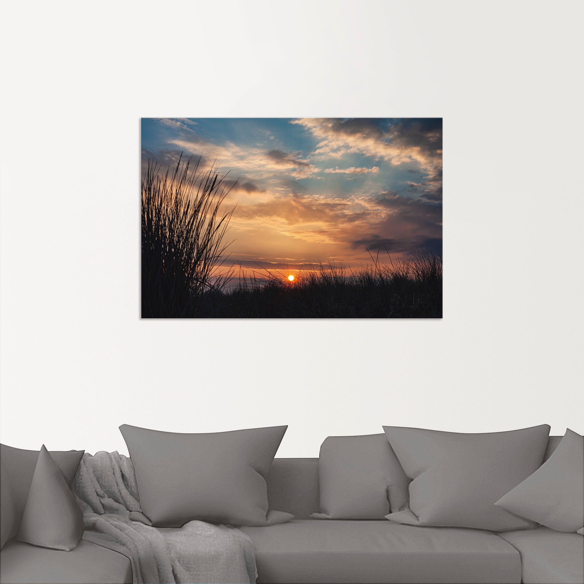 Artland Wandbild »Sonnenuntergang an der Küste Ostsee«, Bilder vom Sonnenuntergang & -aufgang (1 Stück), in vielen Größen & Produktarten - Alubild / Outdoorbild, Leinwandbild, Poster, Wandaufkleber / Wandtattoo auch für Badezimmer geeignet