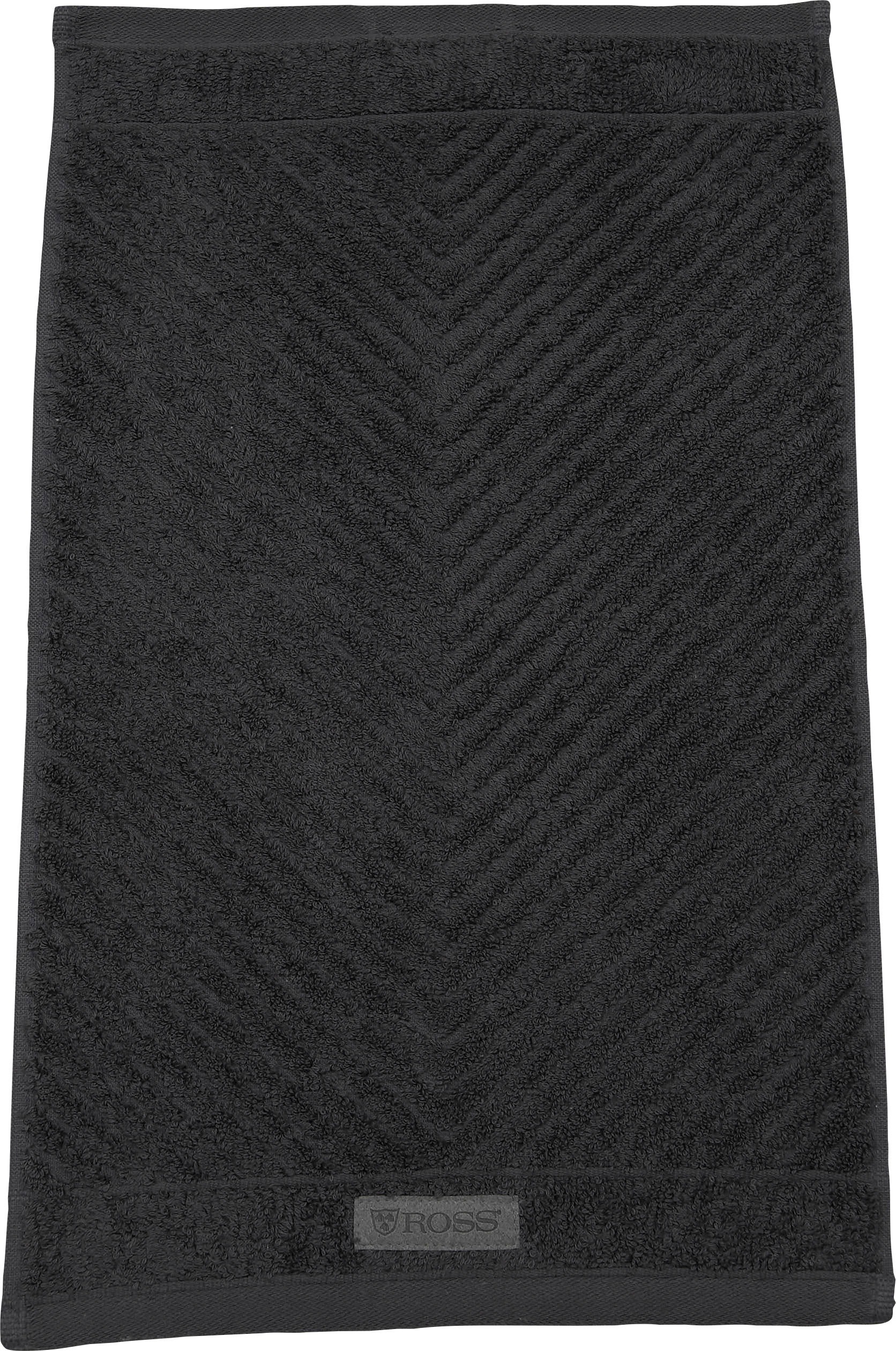 Thumbnail - ROSS Gästehandtuch "Smart" Uni-Rippe mit Velourslabel
