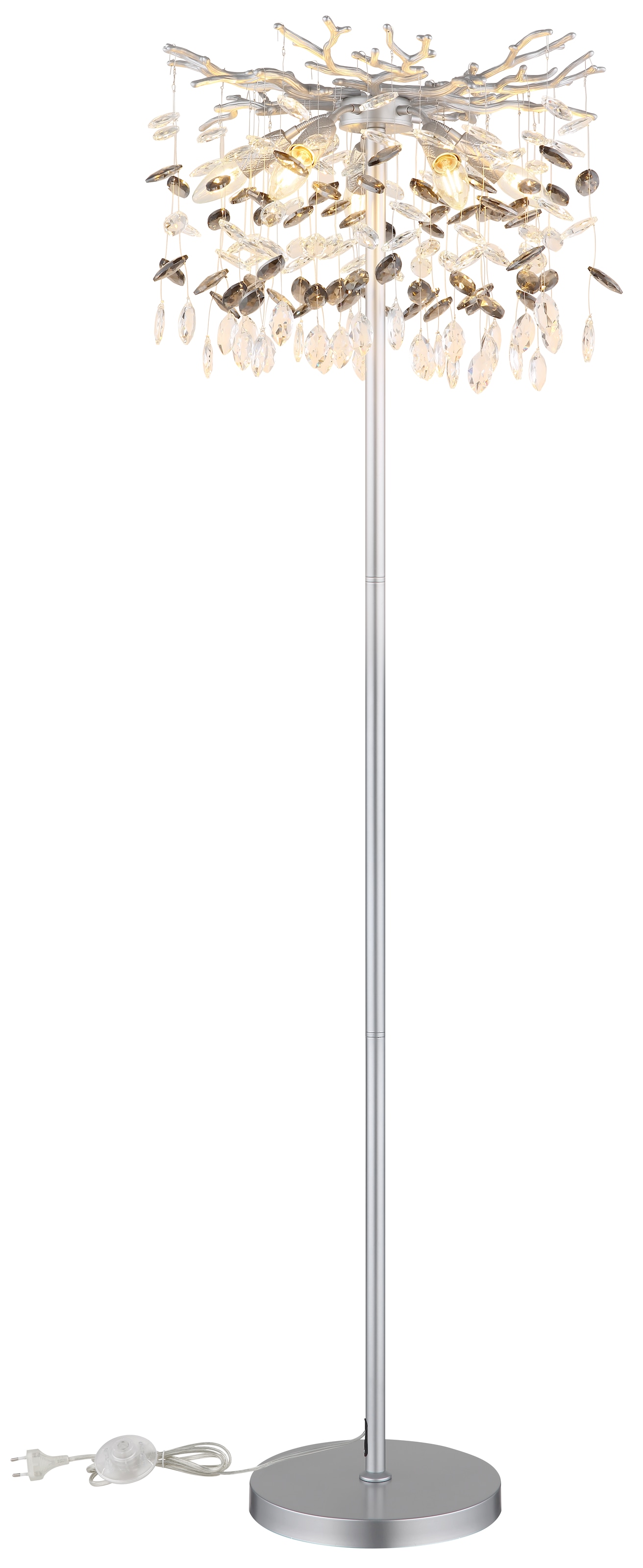 GLOBO LIGHTING Stehlampe »QUEENA« E14 1 Stk. Stehleuchte für Wohn- & Schlafzimmer Kristall