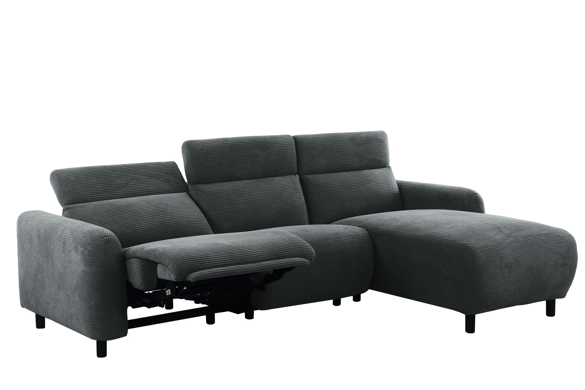 Home affaire Ecksofa »SKAANE Struktur, L-Form, 274 cm, manuelle u. elektrische Funktion,«, Kopfteilverstellung, Relax-und Liegefunktion, Federkernpolsterung