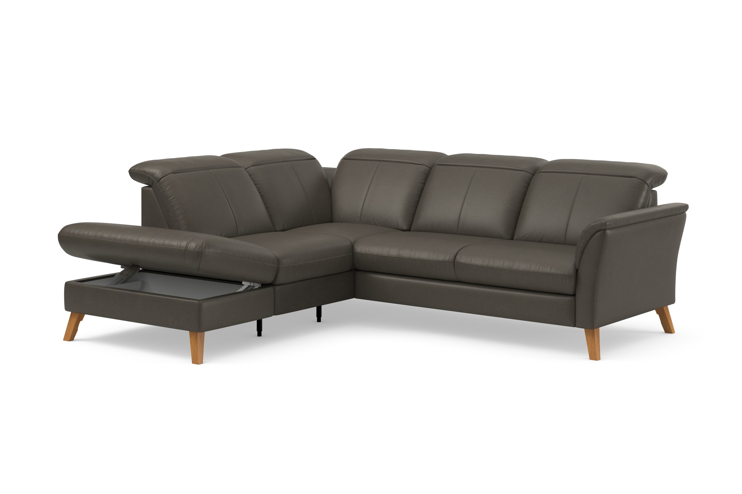 sit&more Ecksofa »Romero L-Form«, wahlweise mit oder ohne TV-Funktion, Bettfunktion, Bettkasten