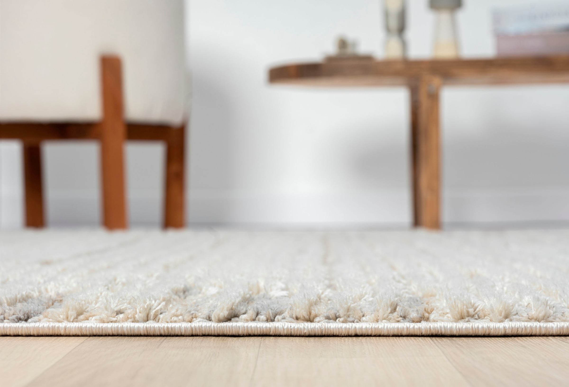 Myflair Möbel & Accessoires Teppich »Enya 2 Lagerräumung«, rechteckig, 15 mm Höhe, Shaggy im Skandi Look, Hoch-Tief Effekt, leicht glänzend, flauschig
