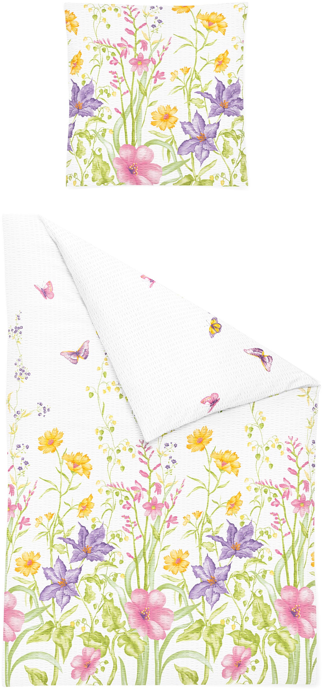 BIERBAUM Bettwäsche "3337" 2 Stk. tlg. Seersucker, 100 % Baumwolle, pflegel günstig online kaufen