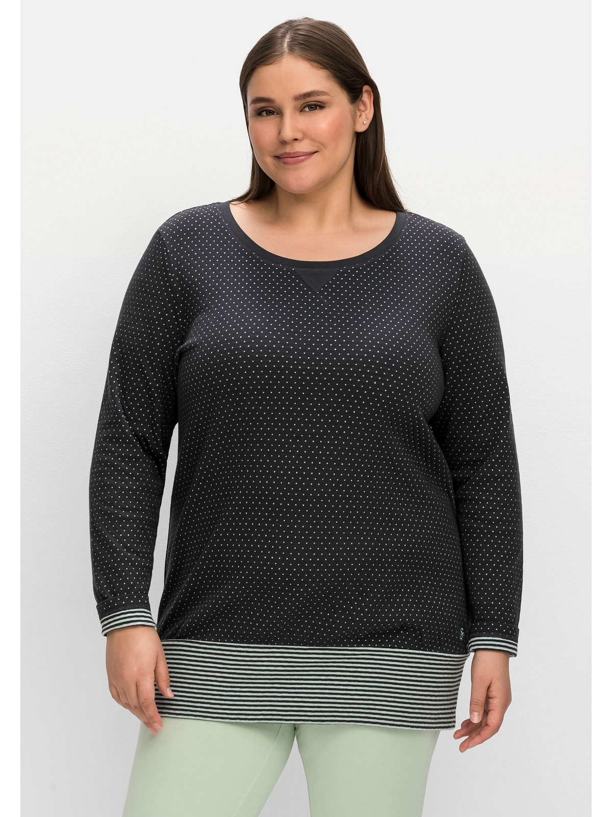 Sweatshirt »Große Größen«, in Longform mit breitem Saum