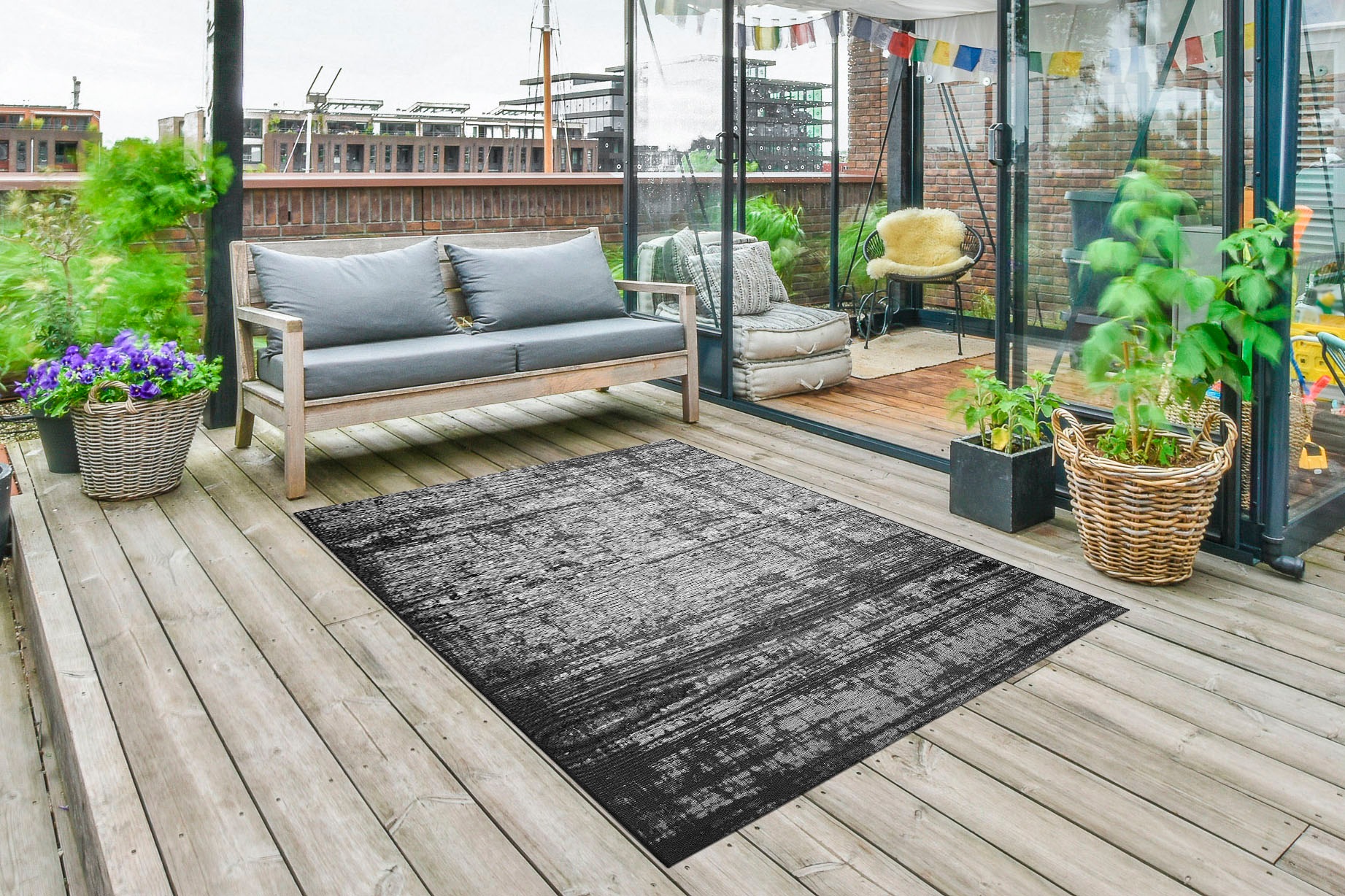 LUXOR living Teppich »Panama, Made in Belgium«, rechteckig, 5 mm Höhe, Flachgewebe, modernes Design, In- und Outdoor geeignet