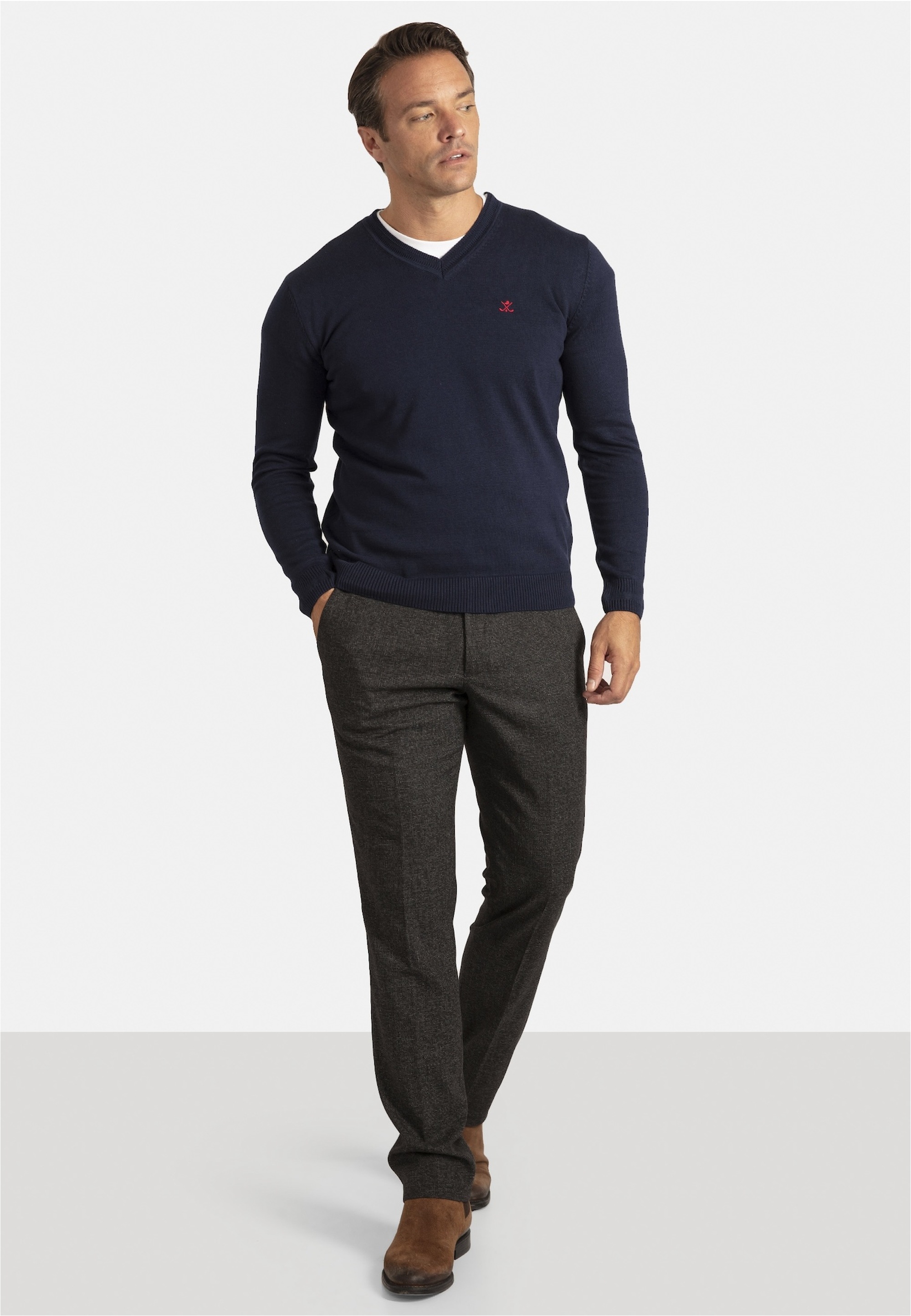 SIR RAYMOND TAILOR Strickpullover »Los Angeles«, (1 tlg.), mit klassischem V-Ausschnitt