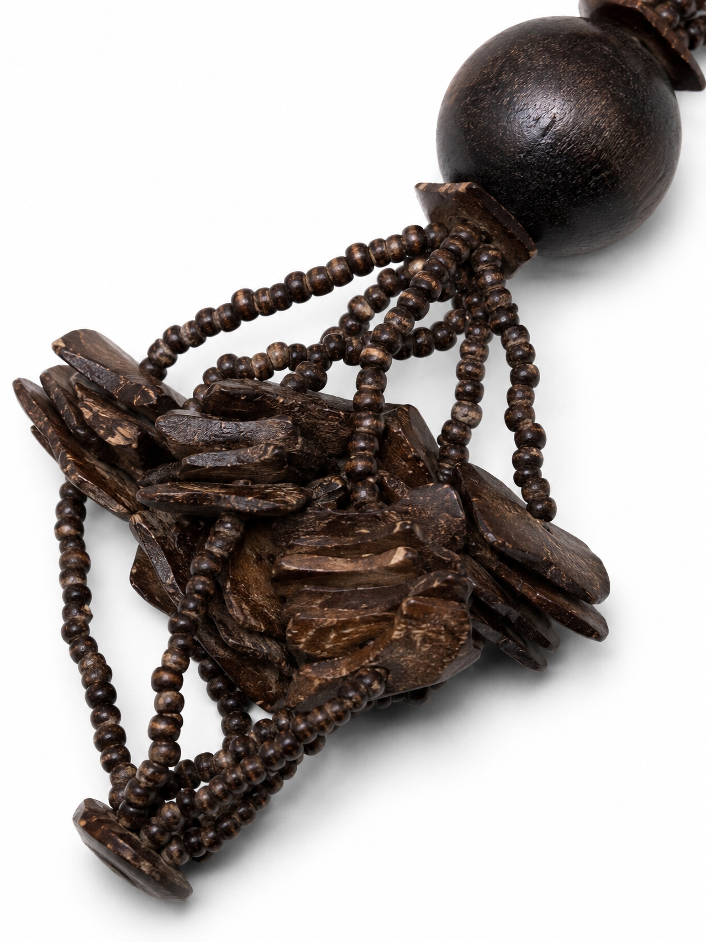 COLLEZIONE ALESSANDRO Lange Kette »Selva« voluminöse Holz Pulloverkette