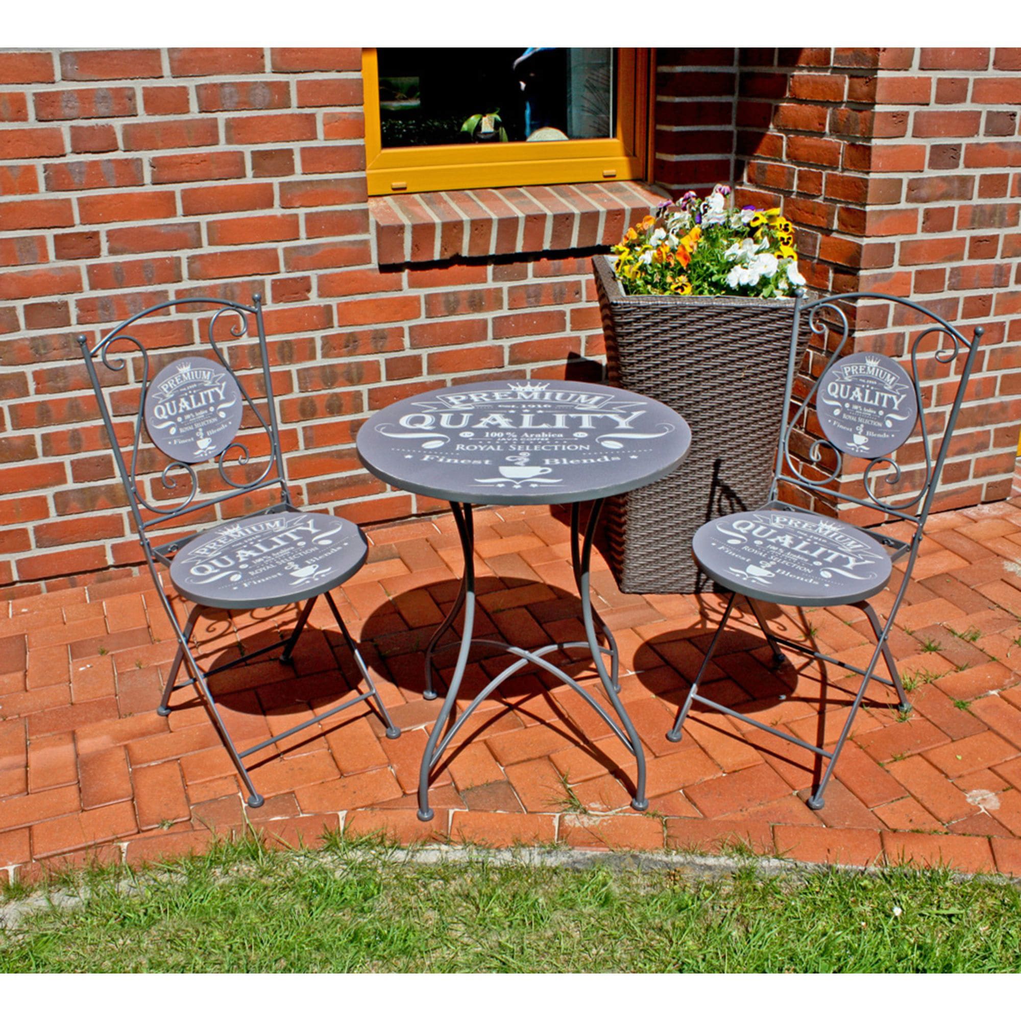 Garten-Essgruppe GARDEN PLEASURE, B:160cm H:88,5cm T:60cm, grau, Metall, Sitzmöbel-Sets, "ROYAL"