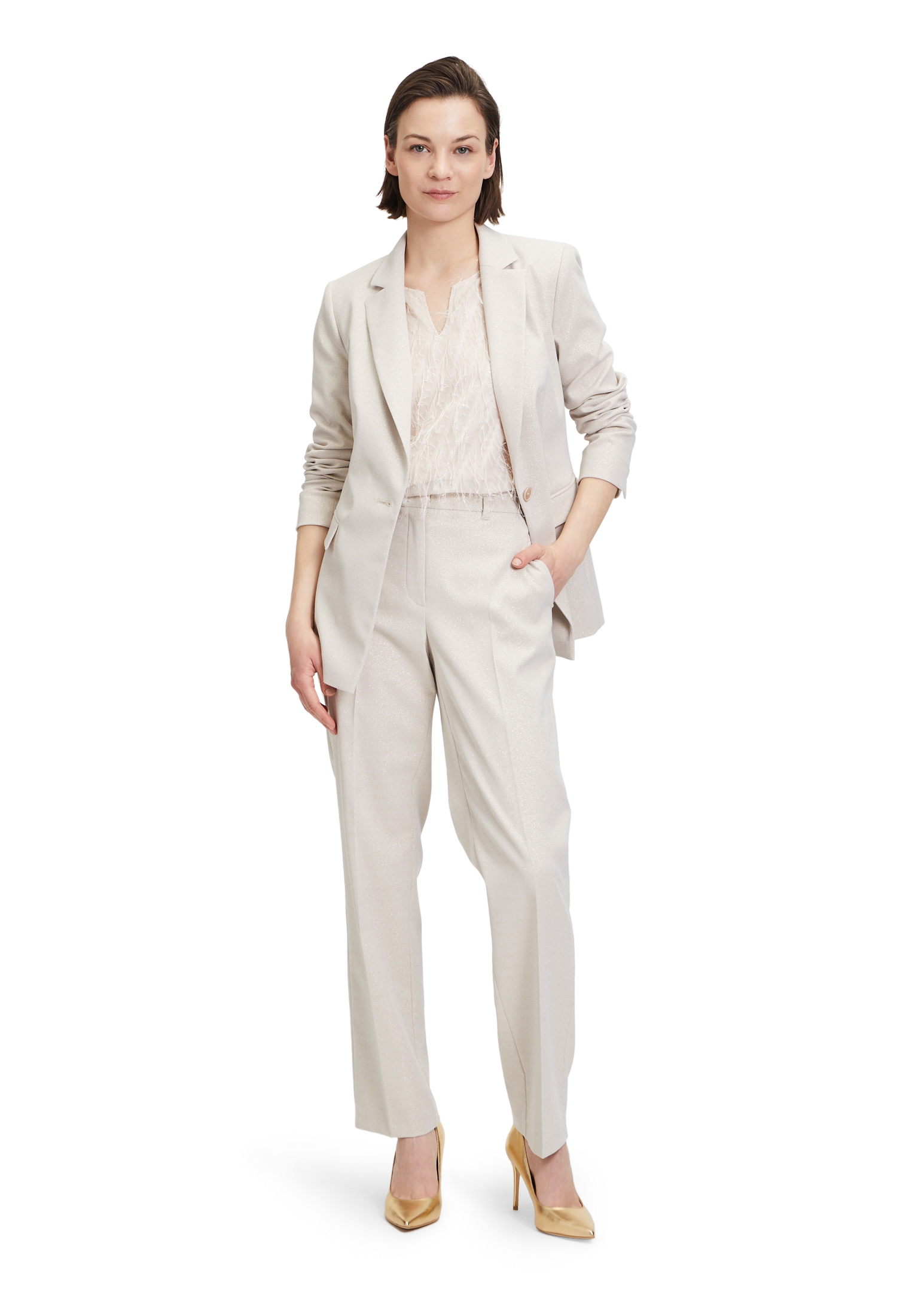 Betty&Co Anzughose »Betty & Co Anzughose im Glitzer-Look«, Material