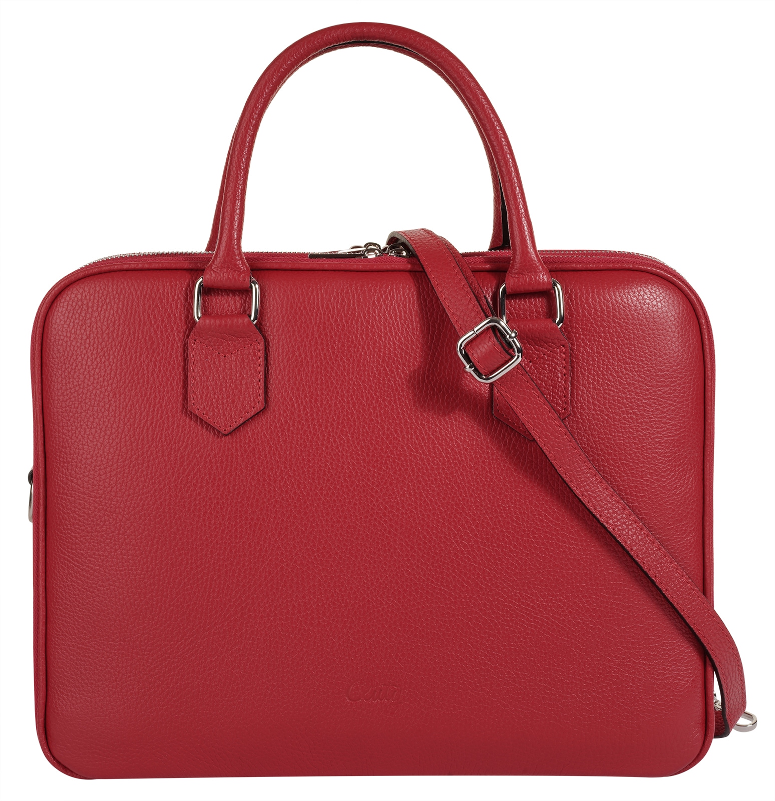 CLUTY Damen Aktentasche "CLUTY Damen Aktentasche echt Leder, Made in Italy", rot, Leder, leicht glänzend, unifarben, Taschen, echt Leder, Made in