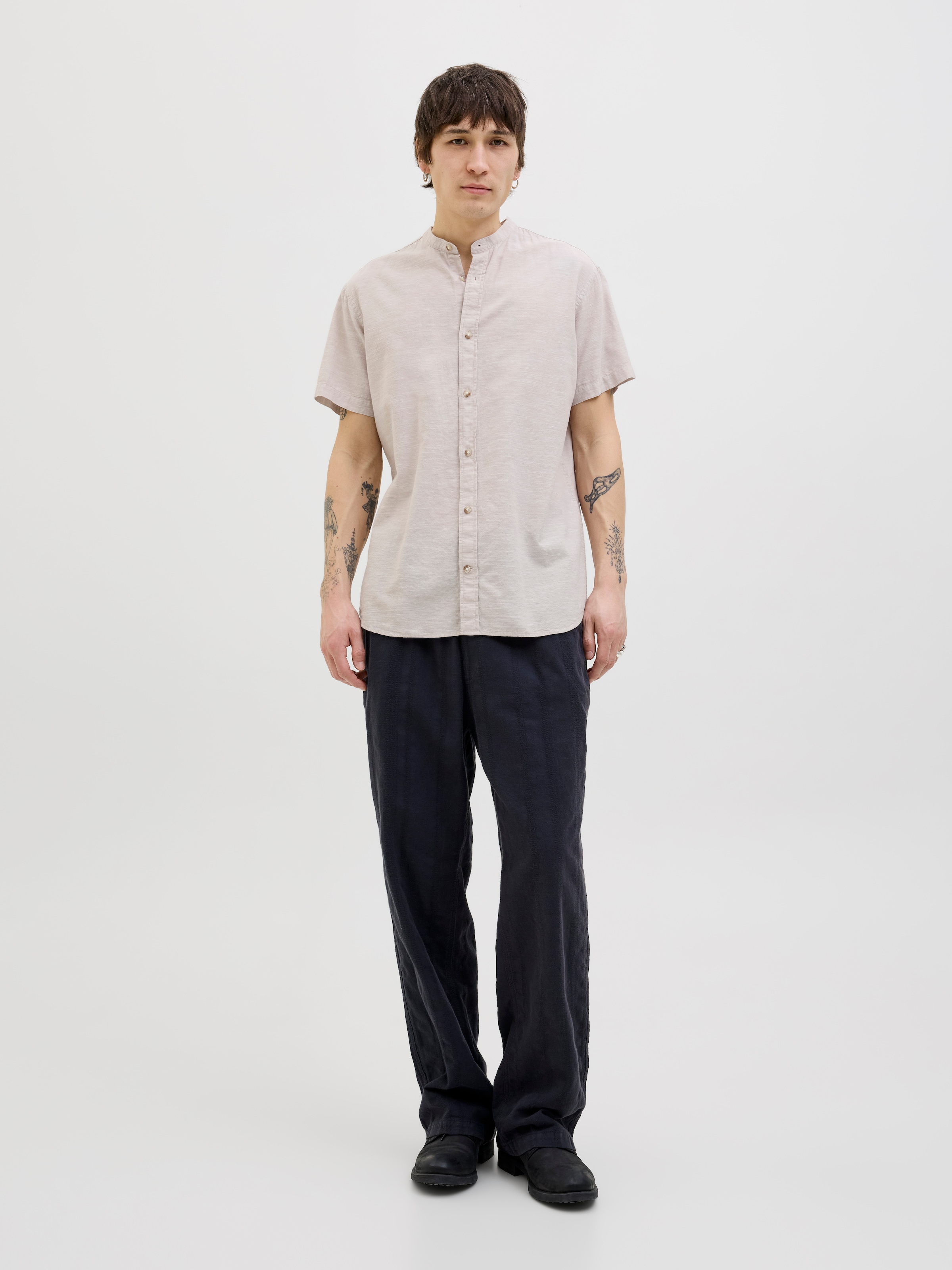 Jack & Jones Kurzarmhemd »JJESUMMER BAND SHIRT SS SN«, mit Bandkragen