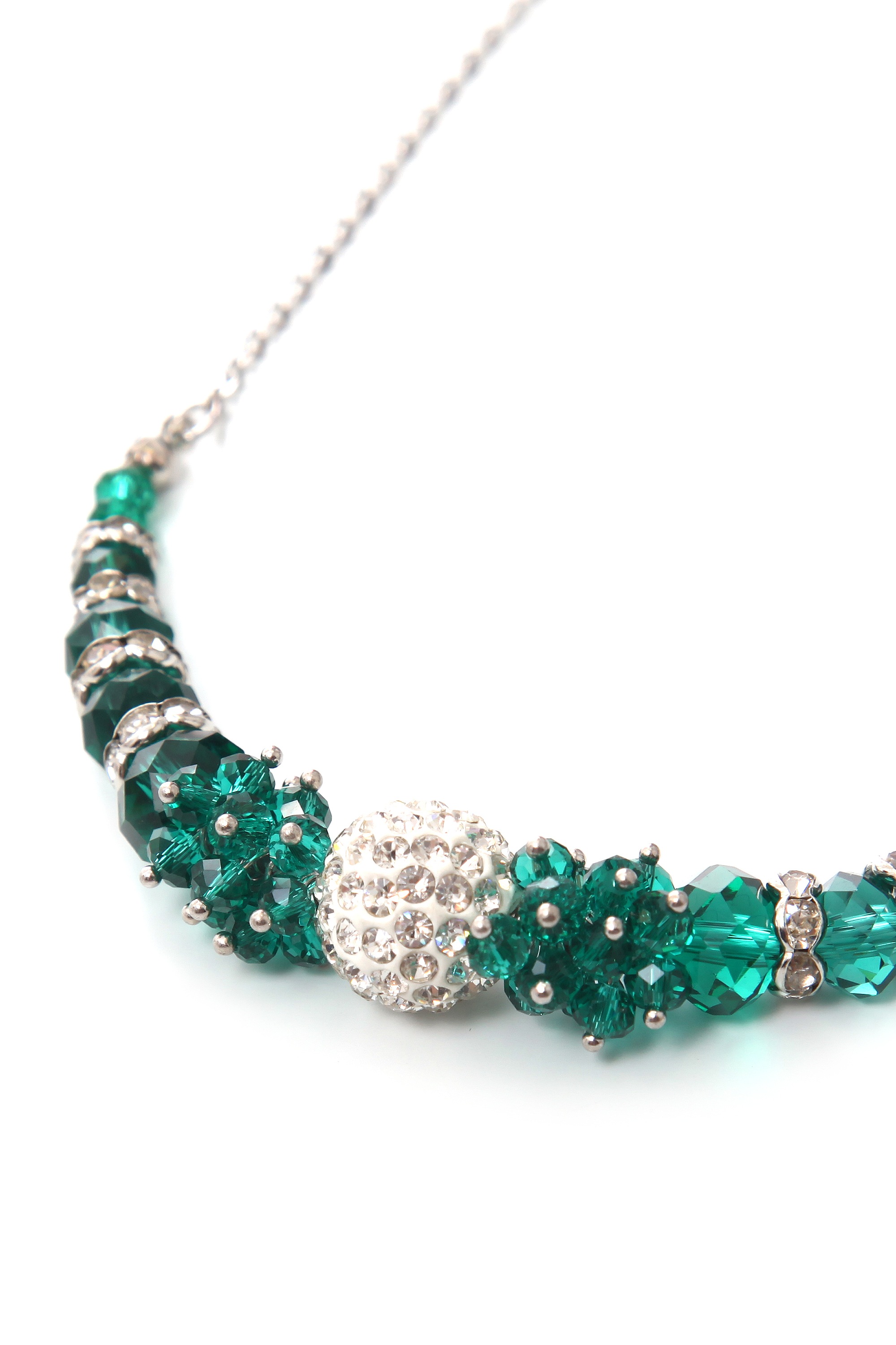 Kette mit Anhänger "Miriam", Damen, Gr. onesize, Glas, grün, COLLEZIONE ALESSANDRO, Basic, Halsketten, mit vielen kleinen Glassteinen 2
