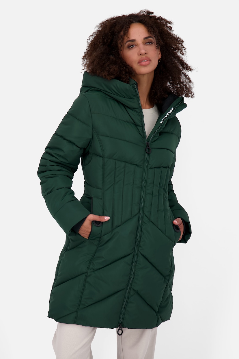 stylischer Winterjacke BAUR kaufen für »Monadis Black die mit Winterparka Label«, Jahreszeit kalte Ragwear für Kapuze, |