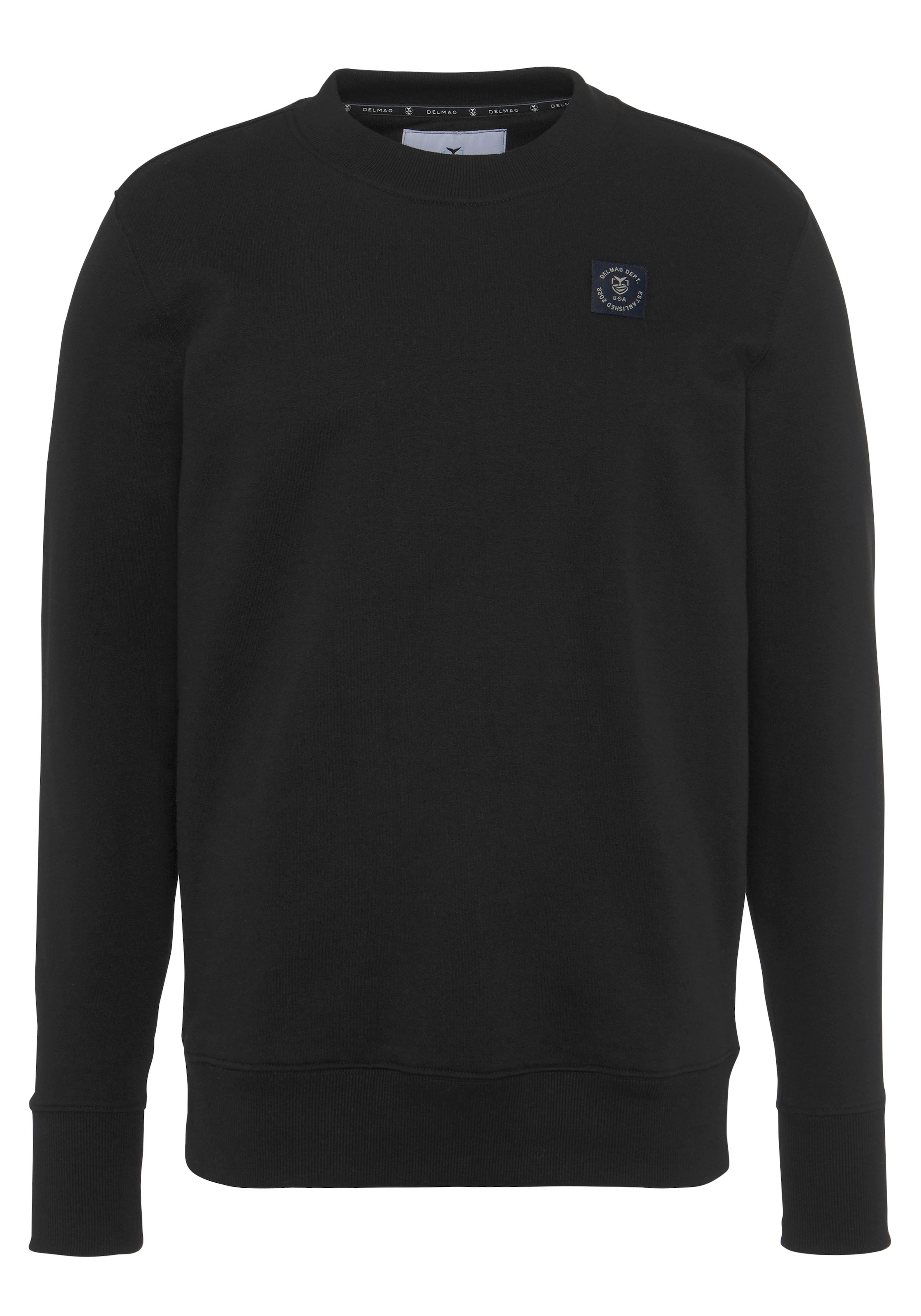 DELMAO Sweatshirt, Langarm, Regular Fit, unifarben, Basic-Stil