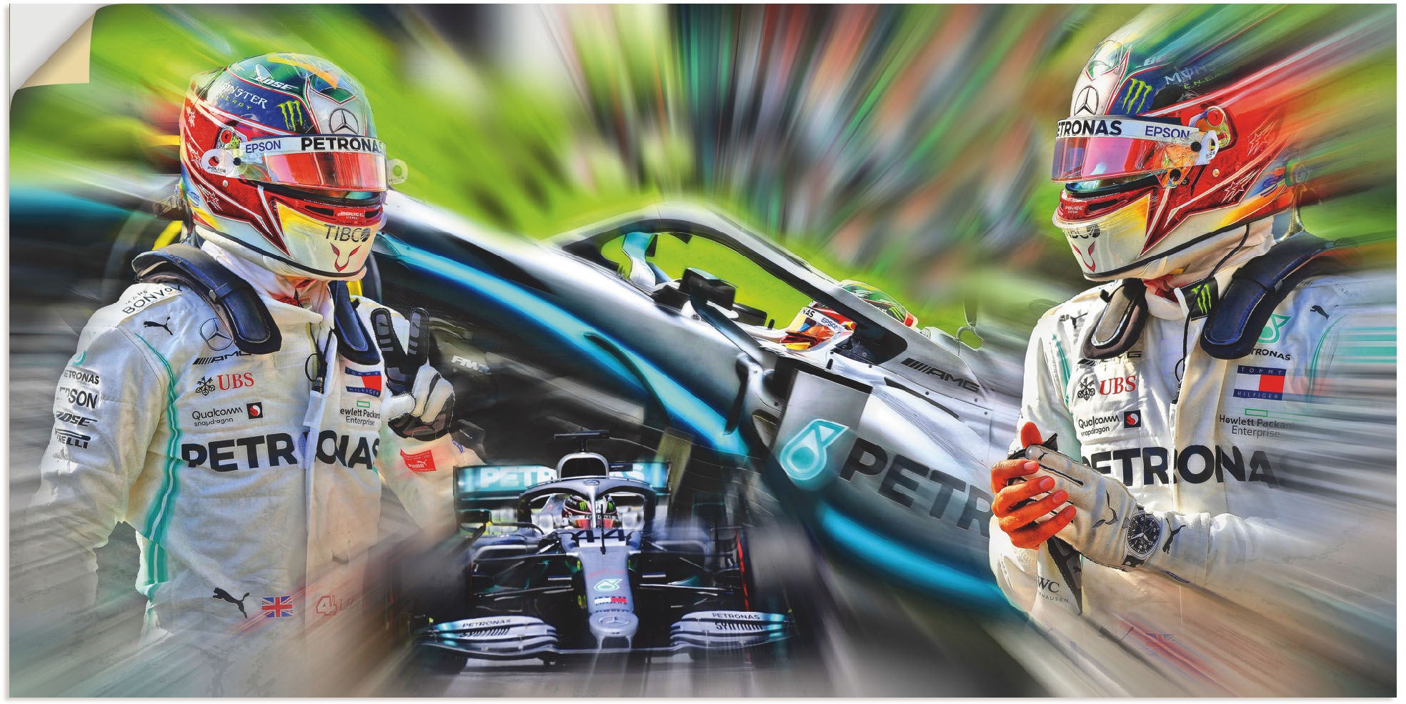 Artland Wandfolie "Lewis Hamilton - schnell und erfolgreich", Bilder von Berufen, (1 St.), selbstklebend