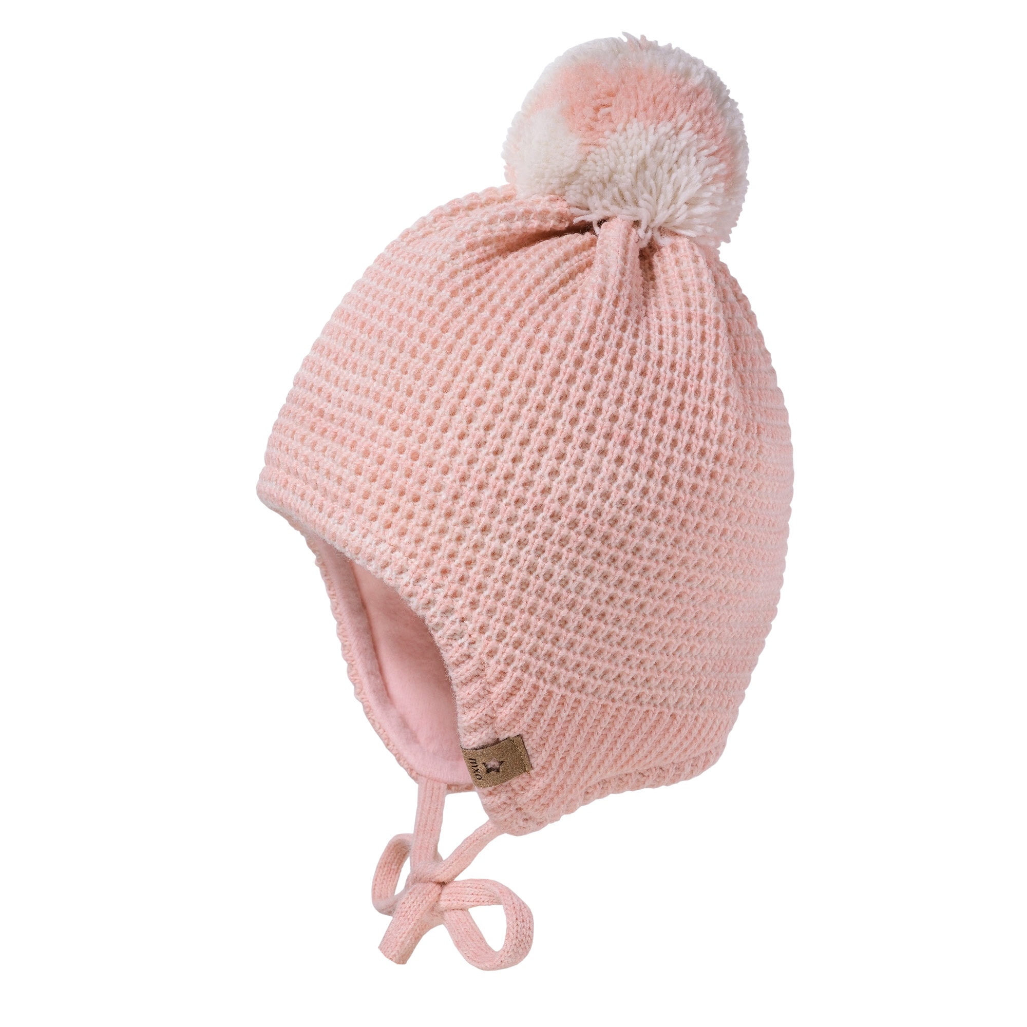 MAXIMO Strickmütze Wollanteil, gefüttert, zum Binden, mit Bommel
