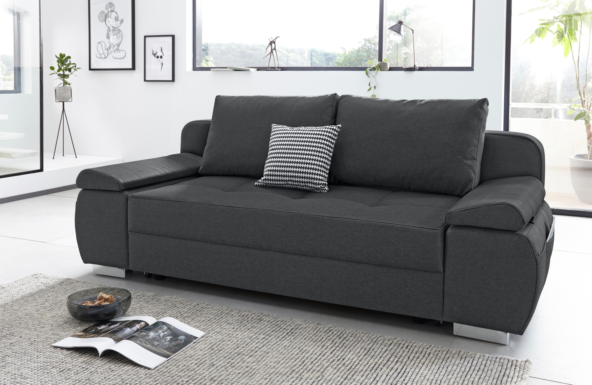 INOSIGN Schlafsofa »Pumo«, mit Boxspring-Aufbau, Bettfunktion und Bettkasten, inklusive Federkern