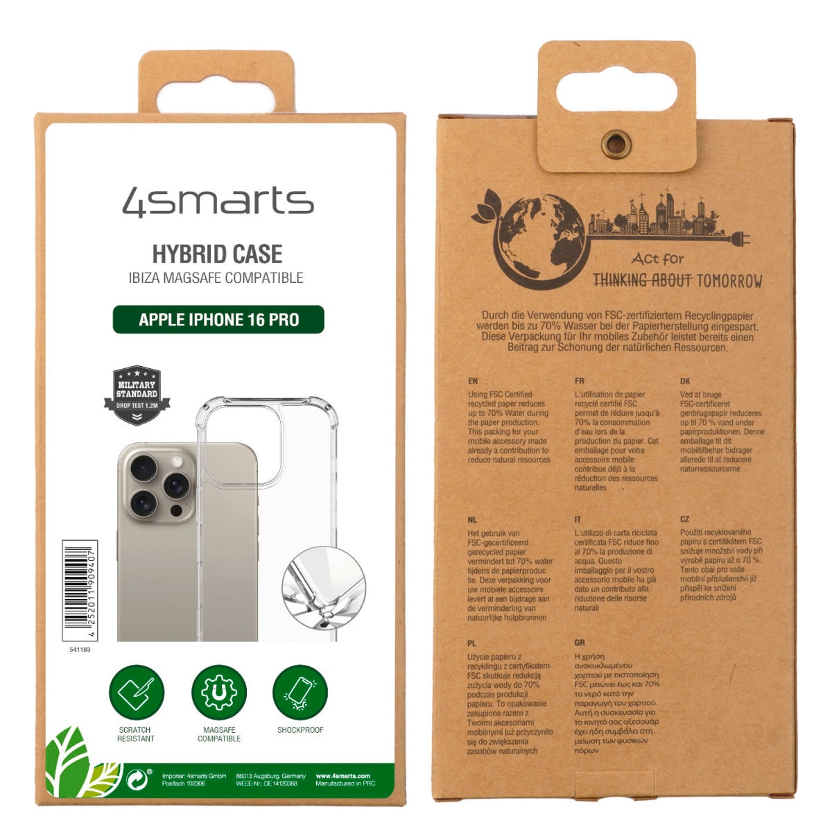 4smarts Handyhülle »Hybrid Case Ibiza für Apple iPhone 16 Pro«, Backcover, Schutzhülle, Handyschutzhülle, Case, Schutzcase, stoßfest