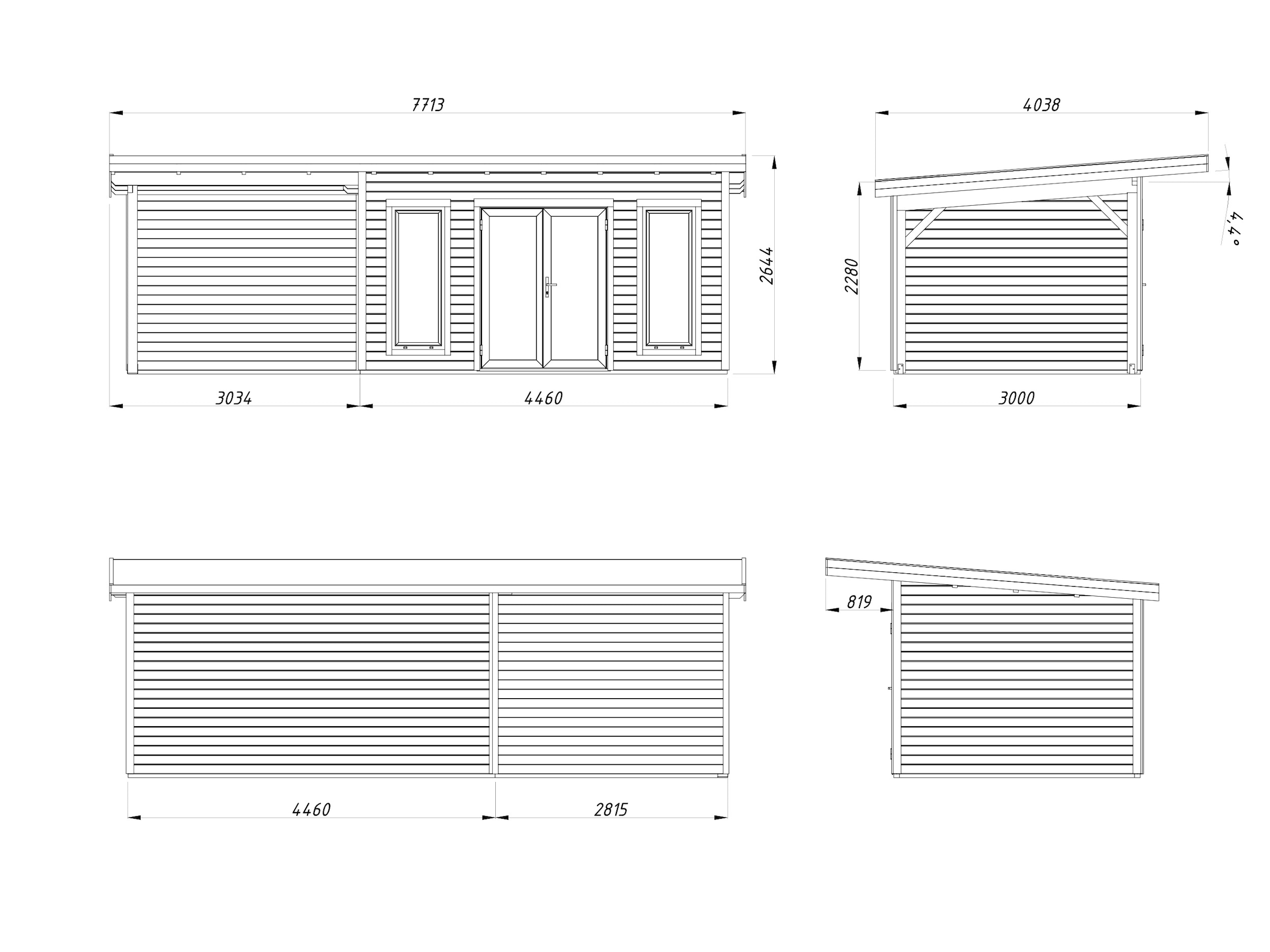 Palmako Gartenhaus »Aurelia 12,7+7,9 m²«