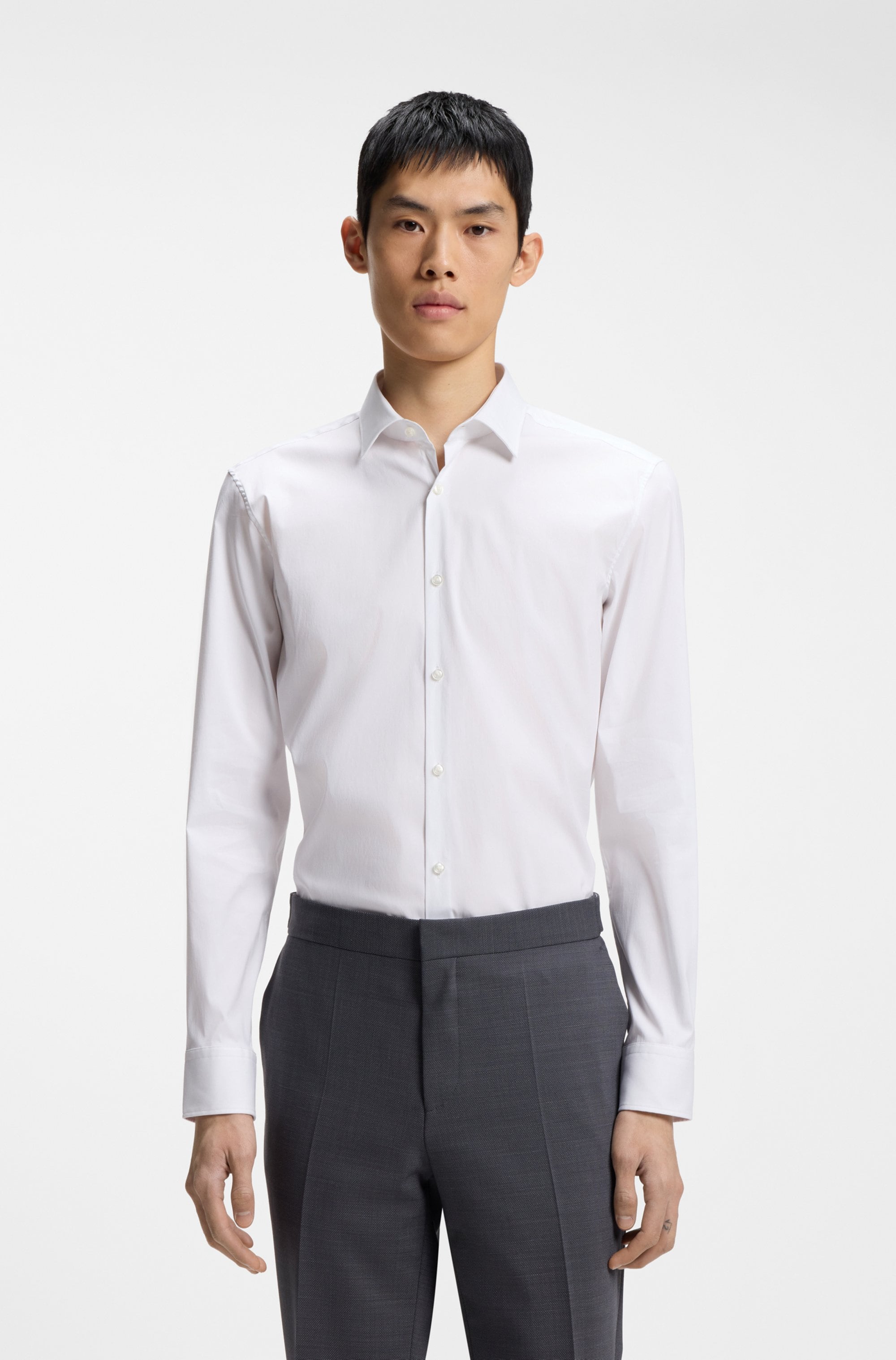 HUGO Businesshemd "Kenno Stretch-Cotton" Kentkragen, Slim Fit, Baumwoll-Mix
