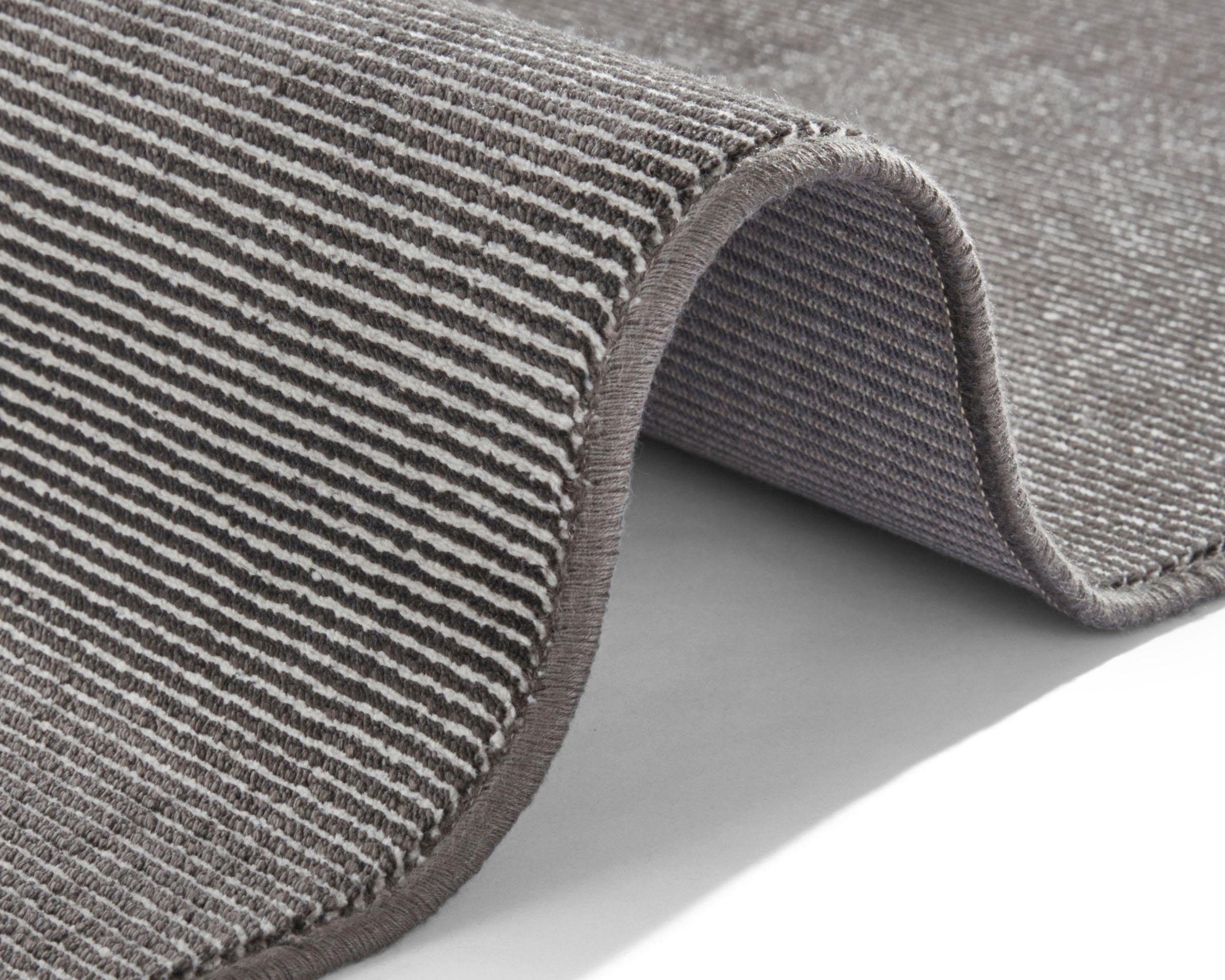 ELLE DECORATION Teppich »Alagnon«, rechteckig, 6 mm Höhe, Kurzflor, Streifen Optik, samtige Oberfläche, Unifarben Design
