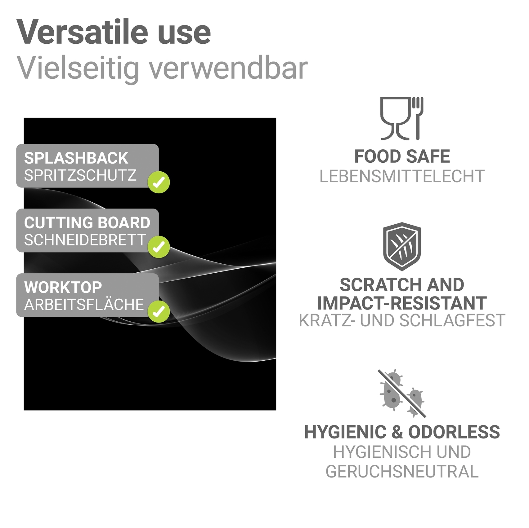 WENKO Küchenrückwand »Modell Rauch« Küchenrückwand für Herd oder Spüle, gehärtetes Glas, hitzebeständig
