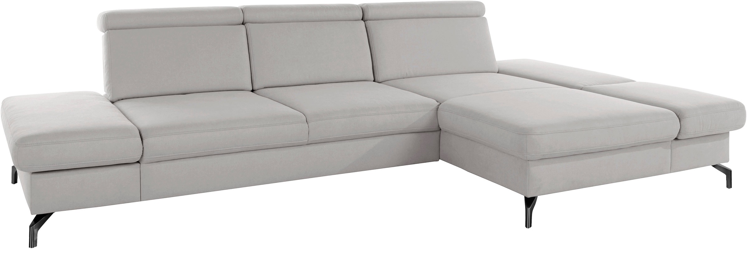 sit&more Ecksofa »Brisbane L-Form«, Fußhöhe 12 cm, inklusive Sitztiefen-, Armteil- und Kopfteilverstellung