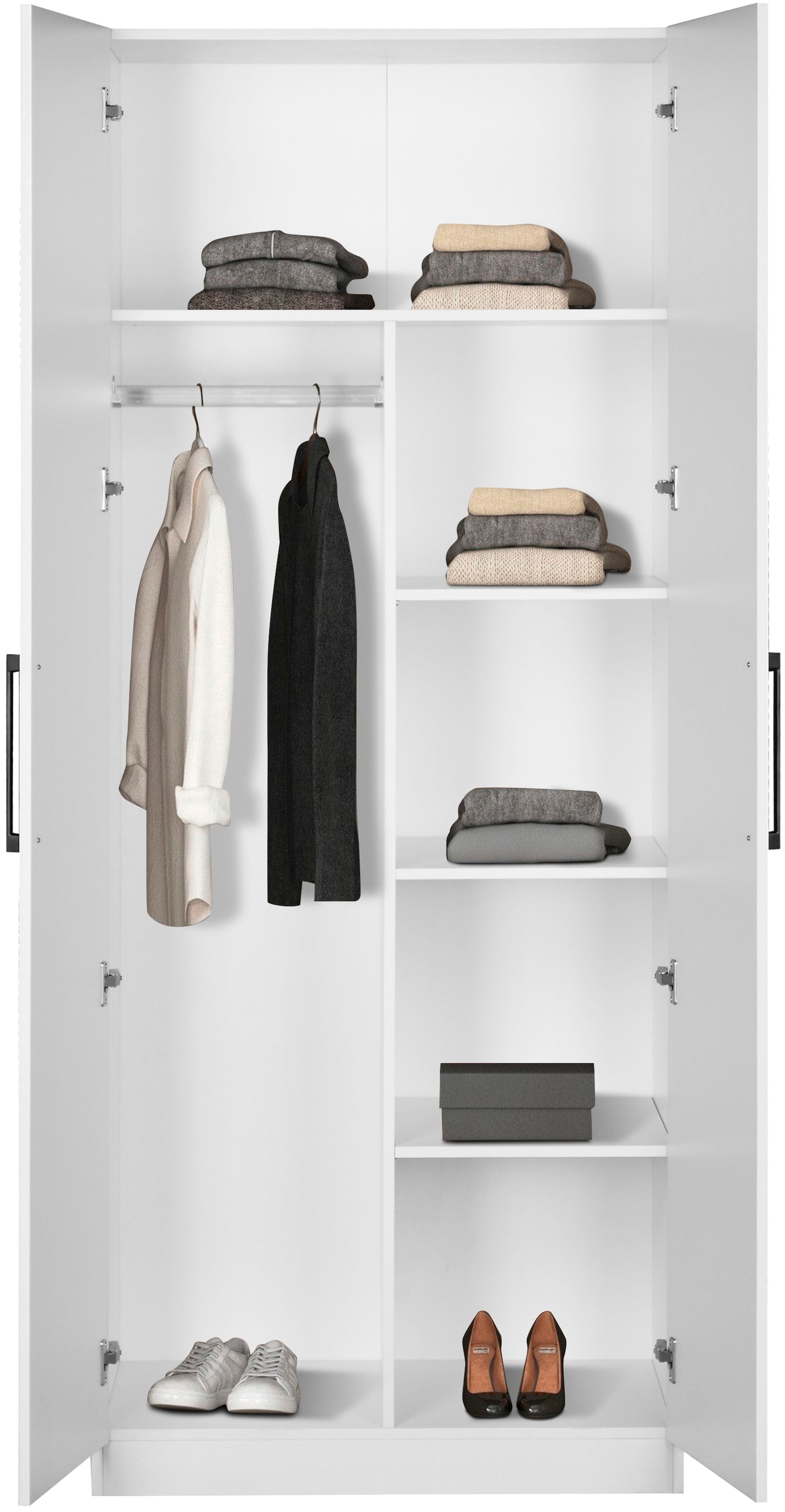 INOSIGN Kleiderschrank »Sylt Schlafzimmerschrank Garderobe Schrank Bestseller hochglanz«, Drehtürenschrank mit perfekter Innenausstattung, Breite 800cm
