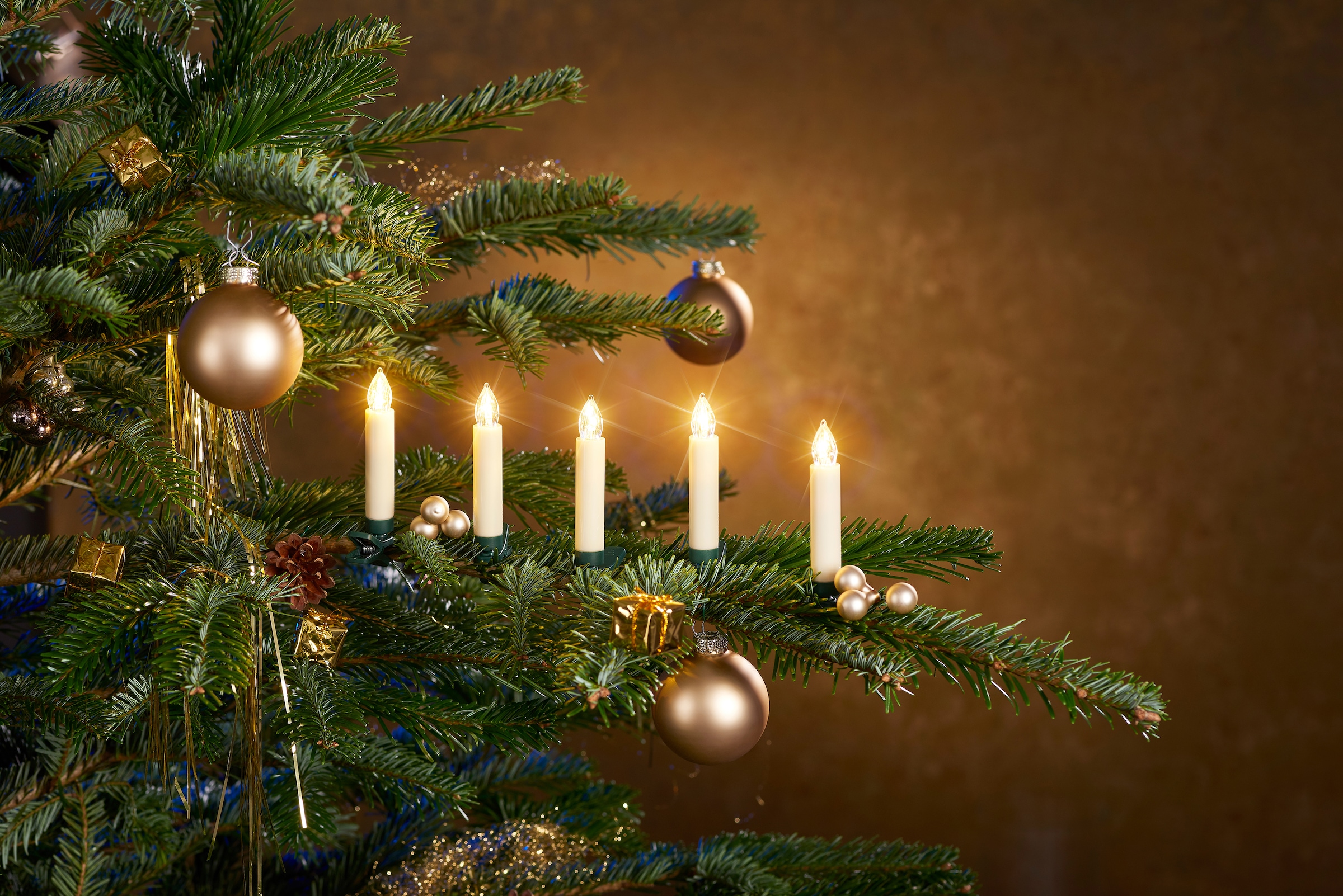 St.-flammig, Christbaumschmuck«, plus 25 home LED-Christbaumkerzen Kerzen »Weihnachtsdeko, BAUR Dornen 8 | kabellos, my