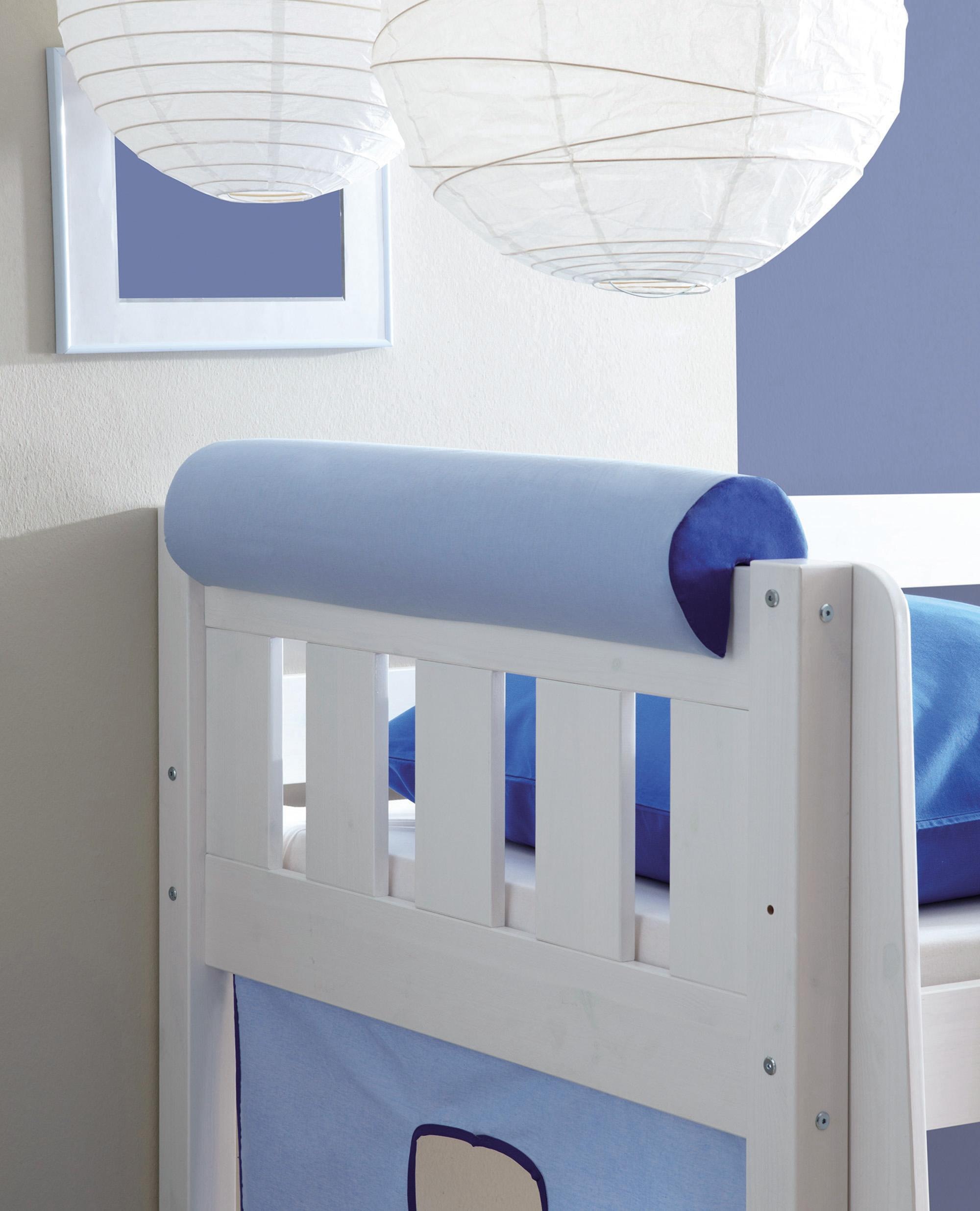 Nackenrolle TICAA, L:79cm Ø:16,5cm, blau, Baumwolle, Funktionskissen