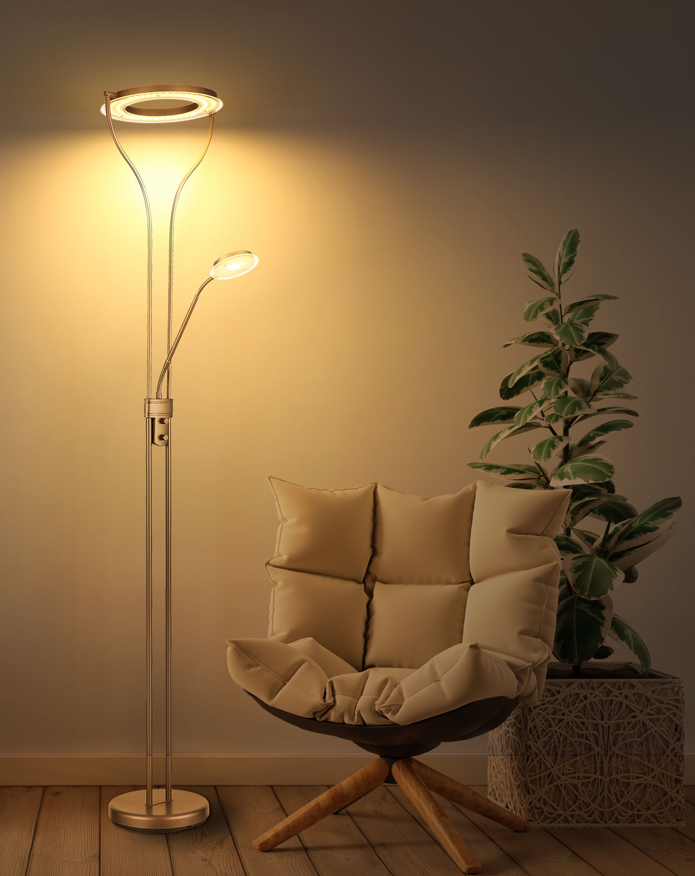 GLOBO LIGHTING Deckenfluter »EBRO« LED-Modul 1 Stk. LED Deckenfluter, dimmbar, 3000K, modern & hell