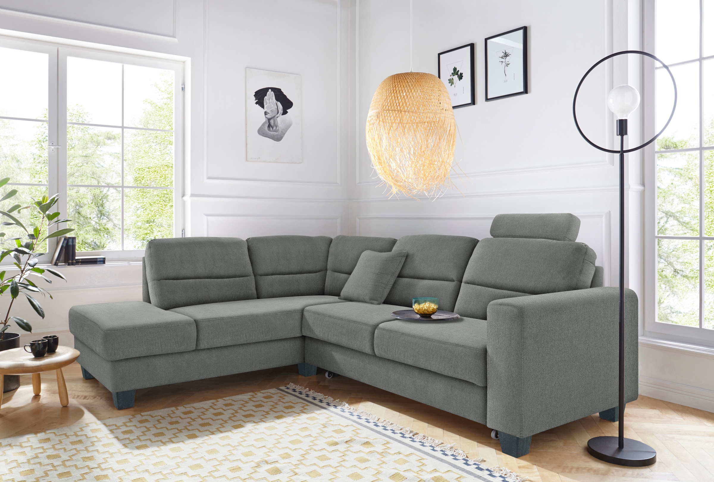 TRENDMANUFAKTUR Ecksofa »Chamber, L-Form«, inklusive einer Kopfstütze, wahlweise mit Schlaffunktion