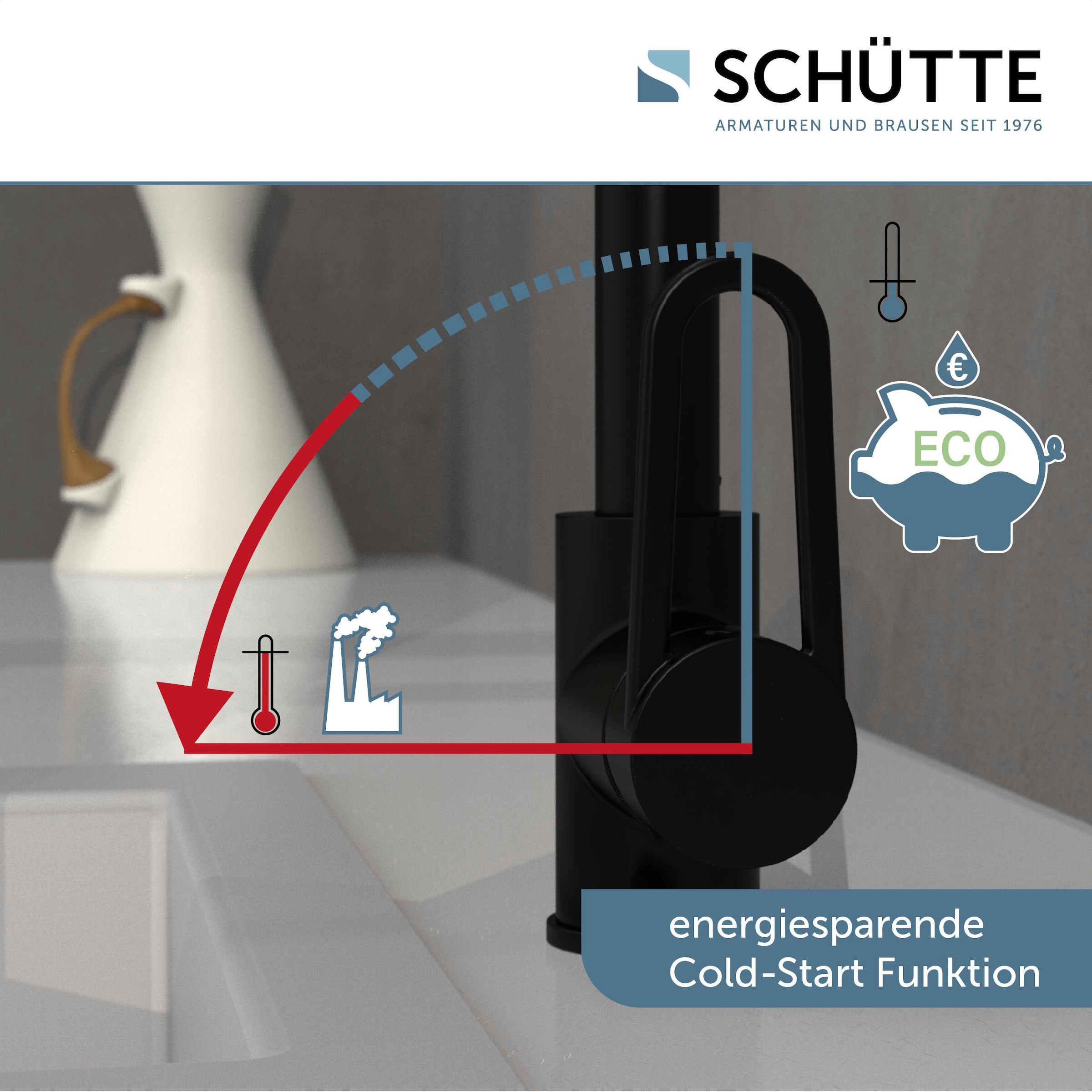 Schütte Spültischarmatur »Design«, mit Geschirrbrause, ausziehbar, schwenkbar, Hochdruck