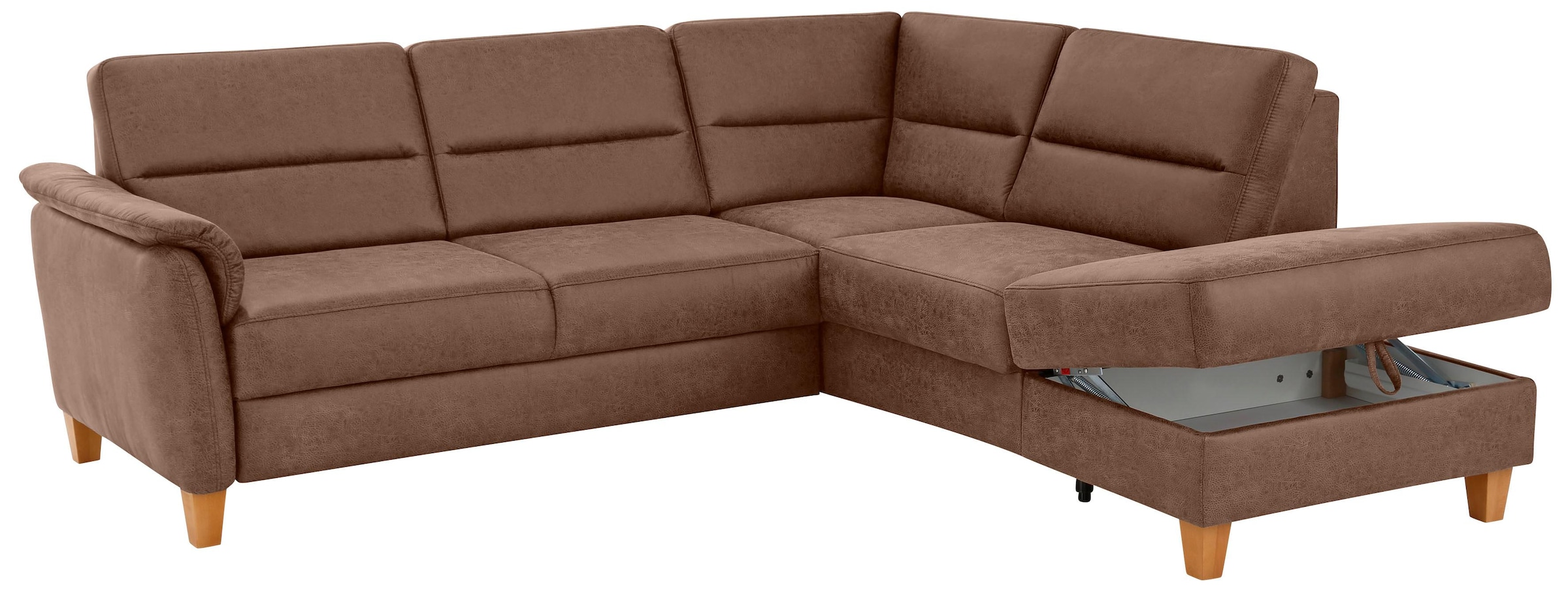 Home affaire Ecksofa »Palmera L-Form«, Federkern, wahlweise mit Bettfunktion und mit/ohne Stauraum