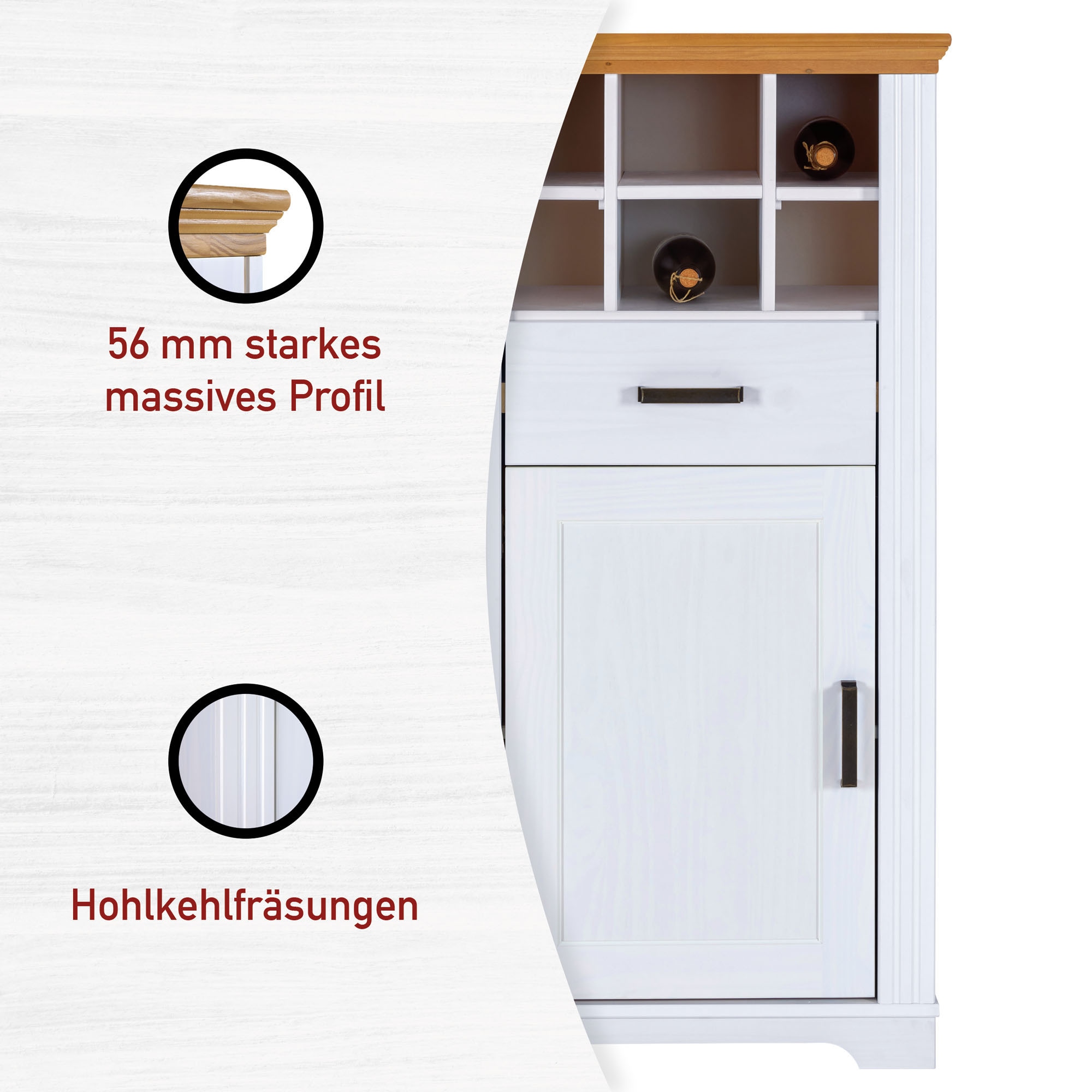 Inter Link Highboard »Highboard Maluno« 1 Stk. tlg.