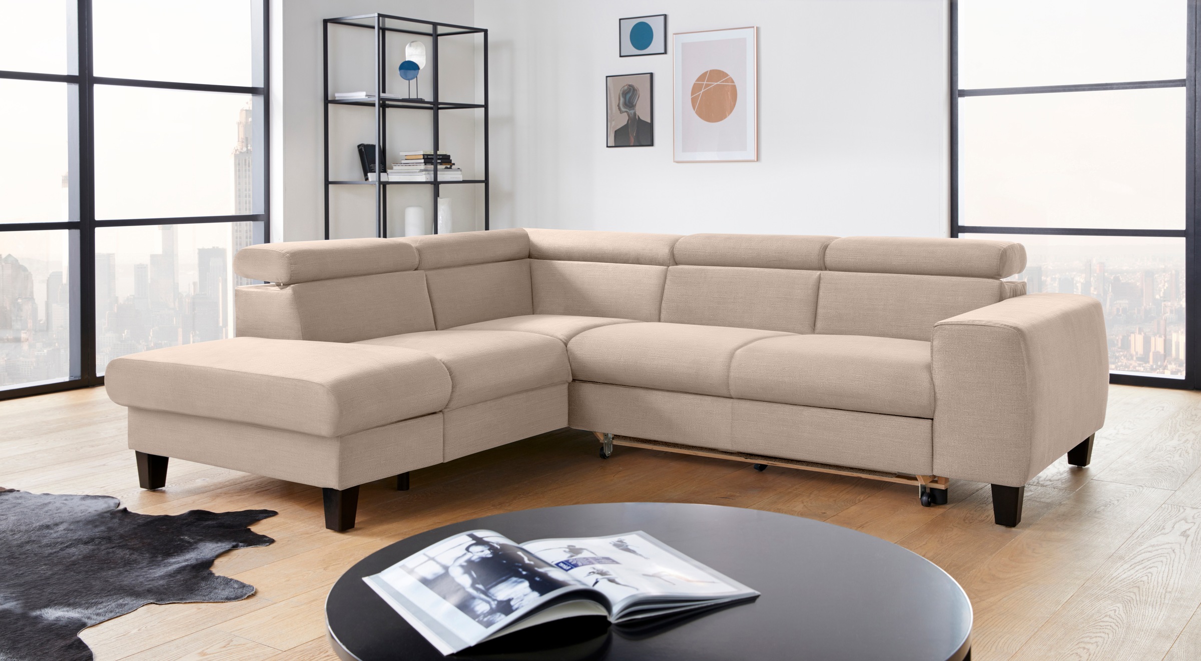 COTTA Ecksofa "Morven L-Form mit Kopfteilverstellung", wahlweise mit Bettfu günstig online kaufen