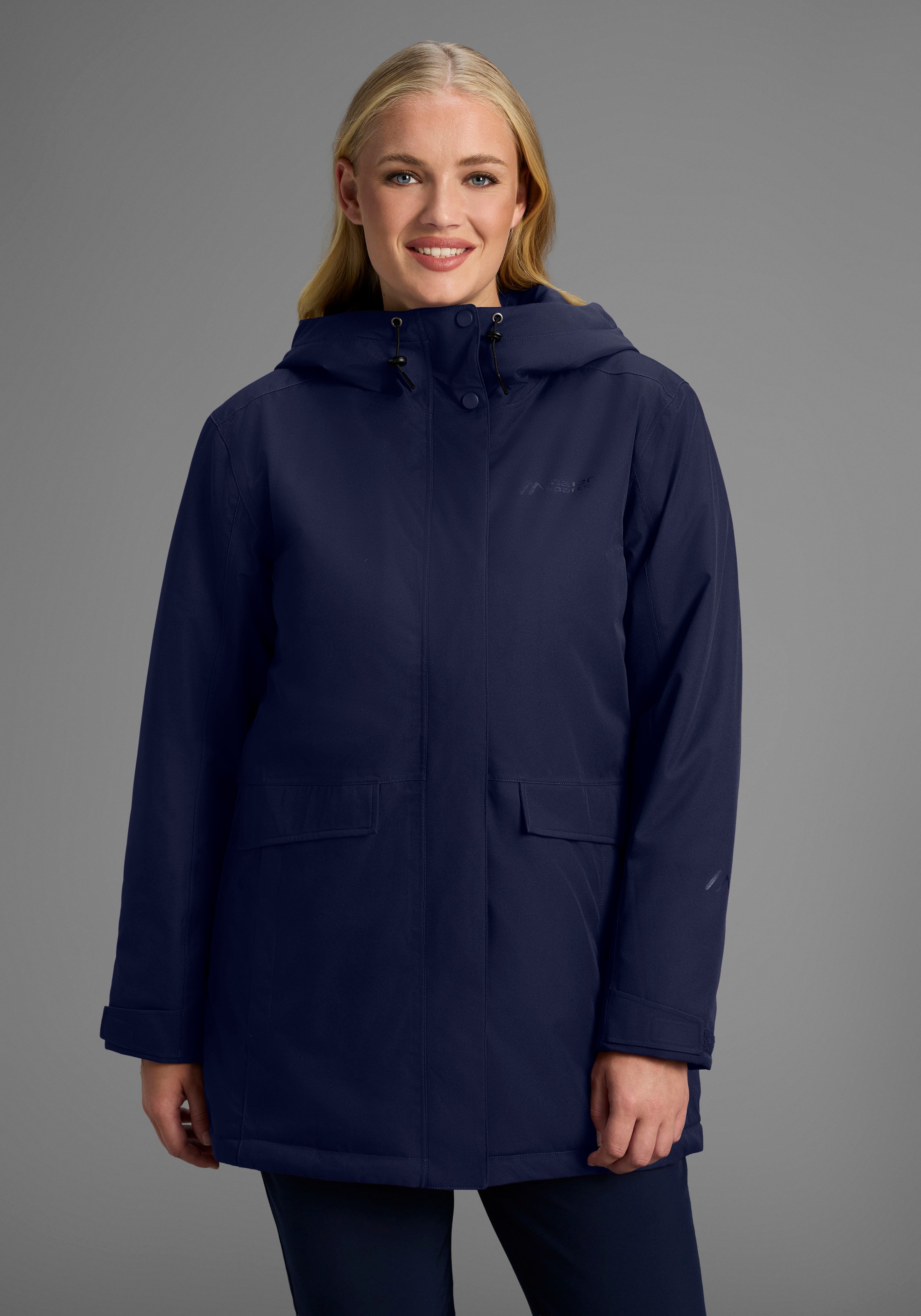 MAIER SPORTS Damen Winterjacke "DA-MANTEL MTEX EL. LISBON COAT"night sky, Gr. 48, Obermaterial: 100% Polyester, Jacken