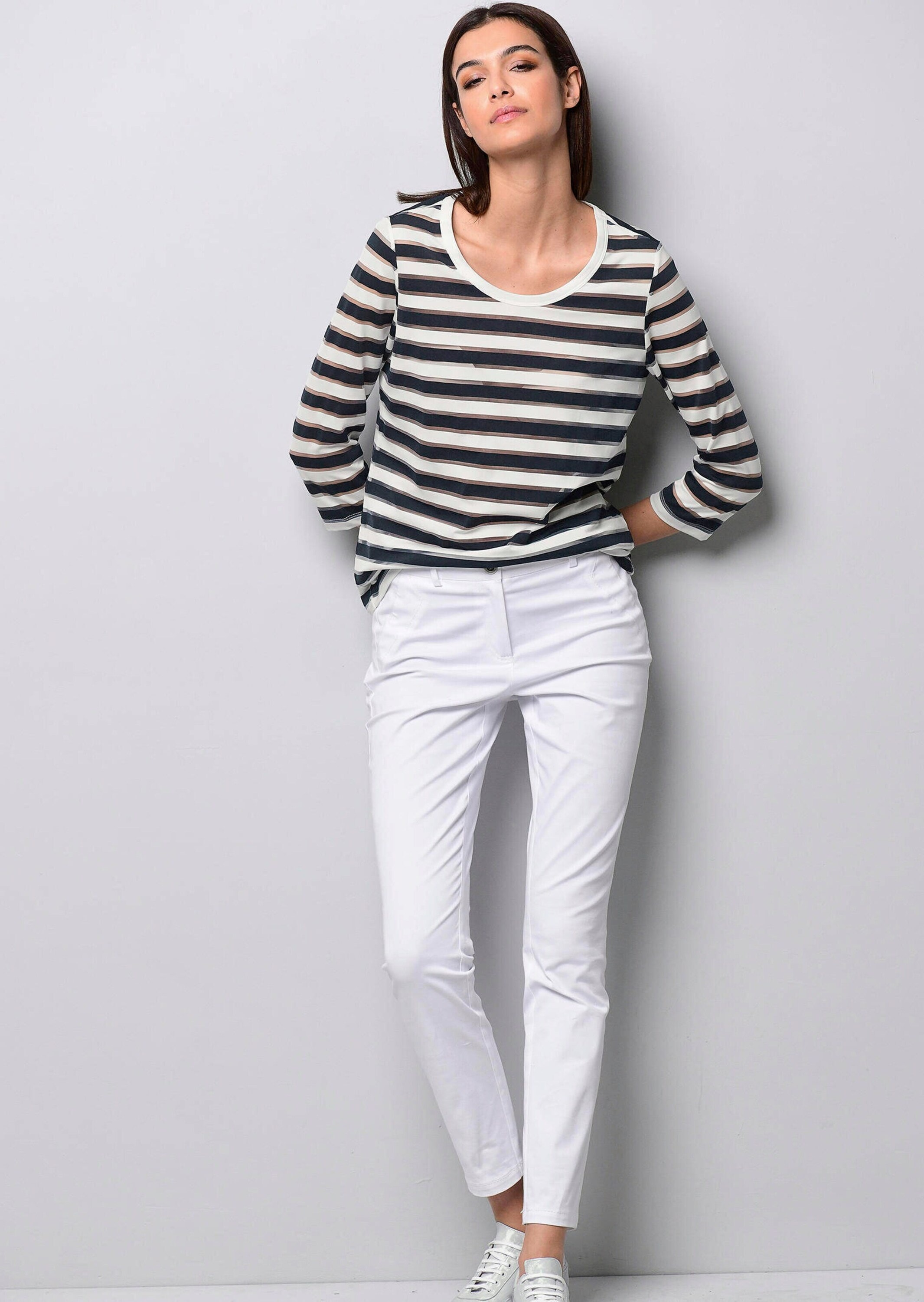 Alba Moda Kurzarmshirt »Shirt Shirt mit transparenten Streifen«