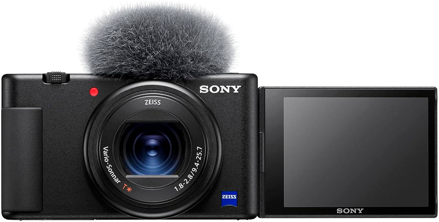 Sony Kompaktkamera »Vlog-Kamera ZV-1«, 20,1 MP, WLAN (Wi-Fi)-Bluetooth, seitlich klappbares Selfie-Display für Vlogging & YouTube, 4K Video