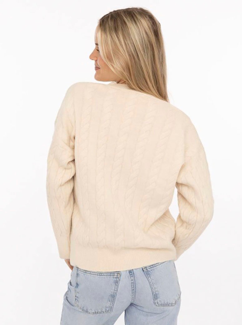 Zwillingsherz Strickpullover ""Zopfstrick"" Rundhalsausschnitt, Zopfstrick, günstig online kaufen