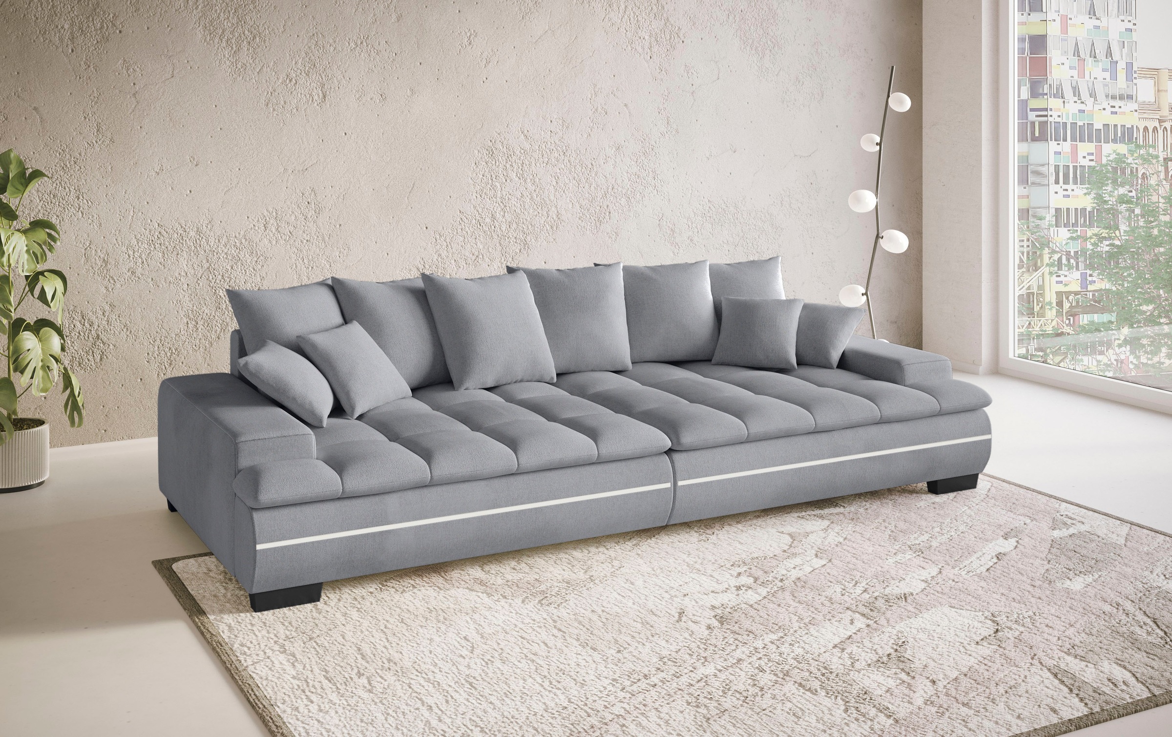 Mr. Couch Big-Sofa »Haiti II«, RGB-LED Beleuchtung, Kaltschaumpolsterung, bis 140 kg belastbar