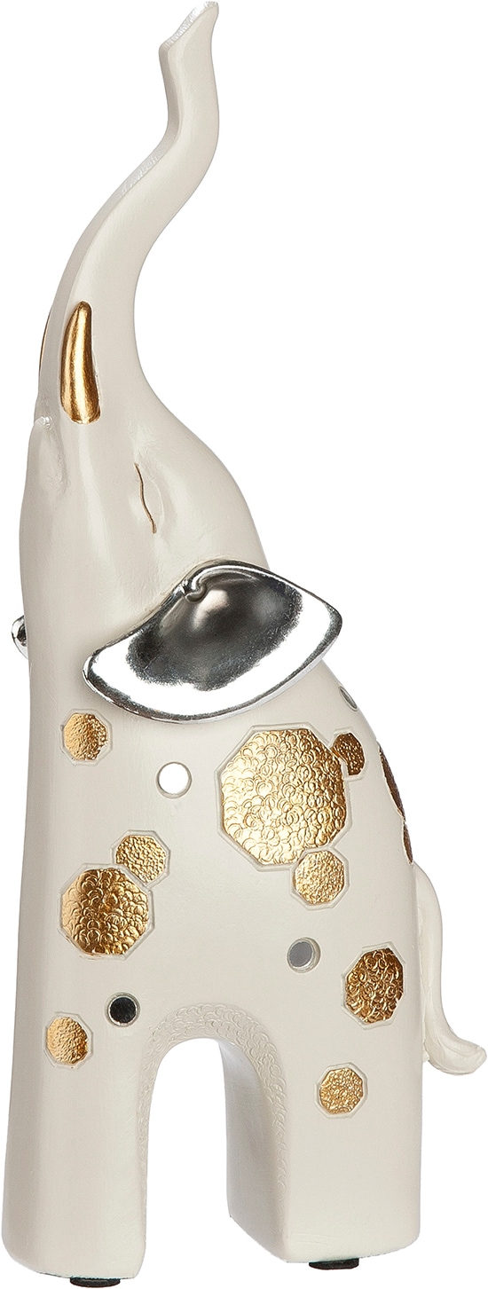 GILDE Skulptur »2tlg. Set Figur Elefant Midas weiß« Tierfigur Glückssymbol Dekoelefant elegantes Design Ethno-Stil