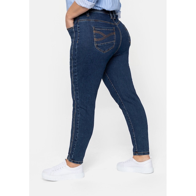 Sheego Stretch-Jeans »Große Größen«, «Die Girlfriend», mit vorverlegter  Seitennaht kaufen | BAUR