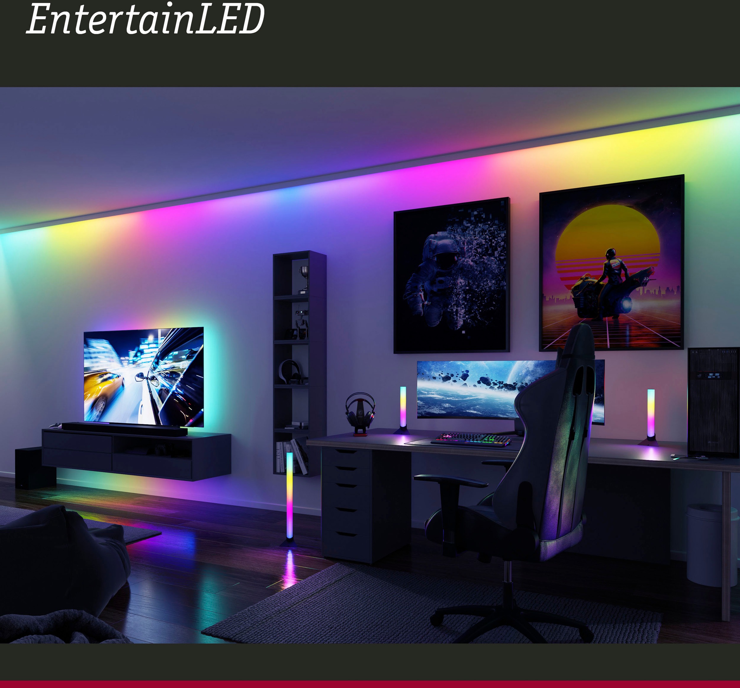 Paulmann LED-Streifen »USB LED Strip TV-Beleuchtung 65 Zoll 2,4m Dynamic  Rainbow RGB 4W«, 1 St.-flammig bestellen
